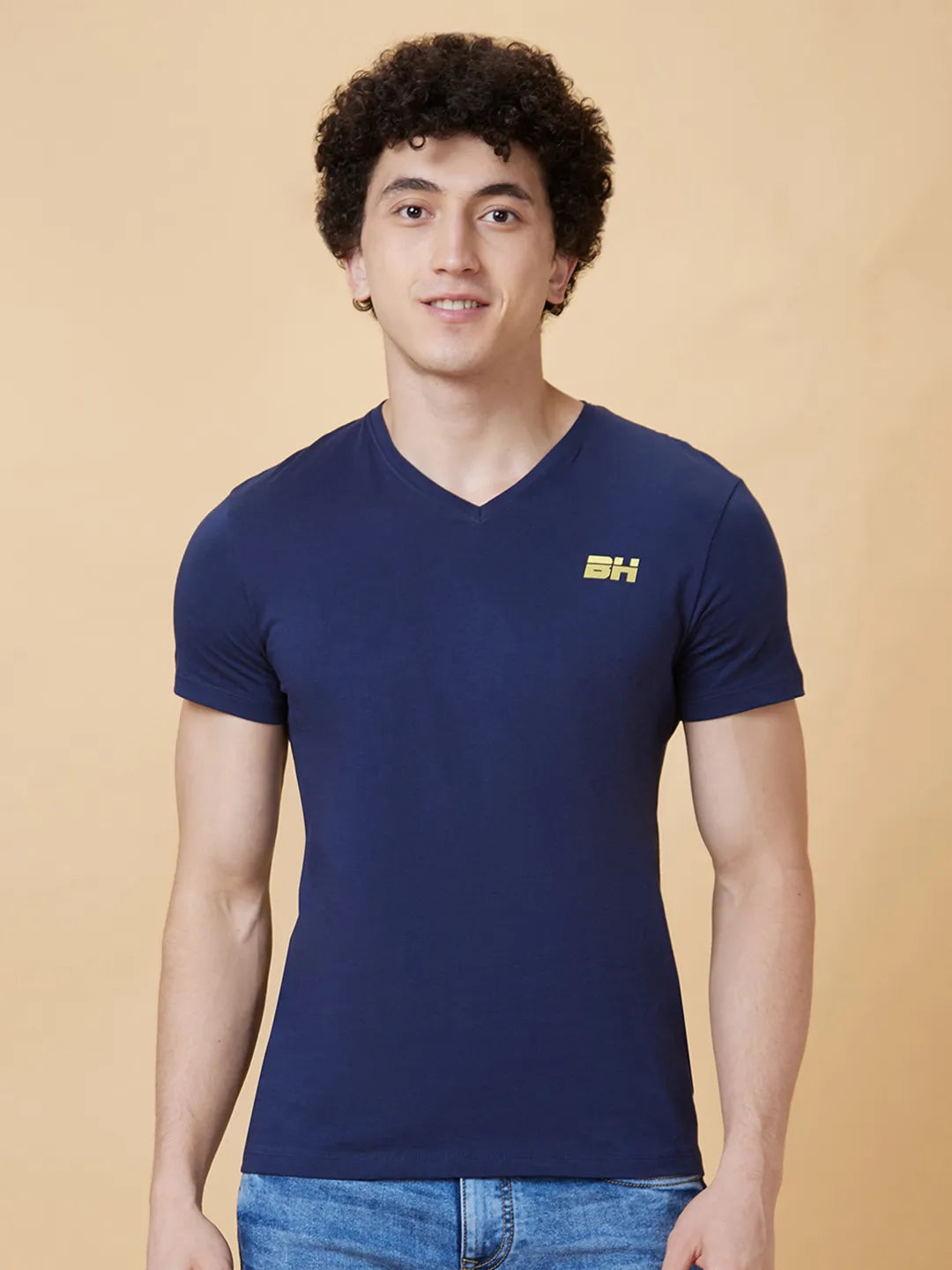 Navy Regular Fit Men's Short Sleeves T-Shirt by Being Human Clothing