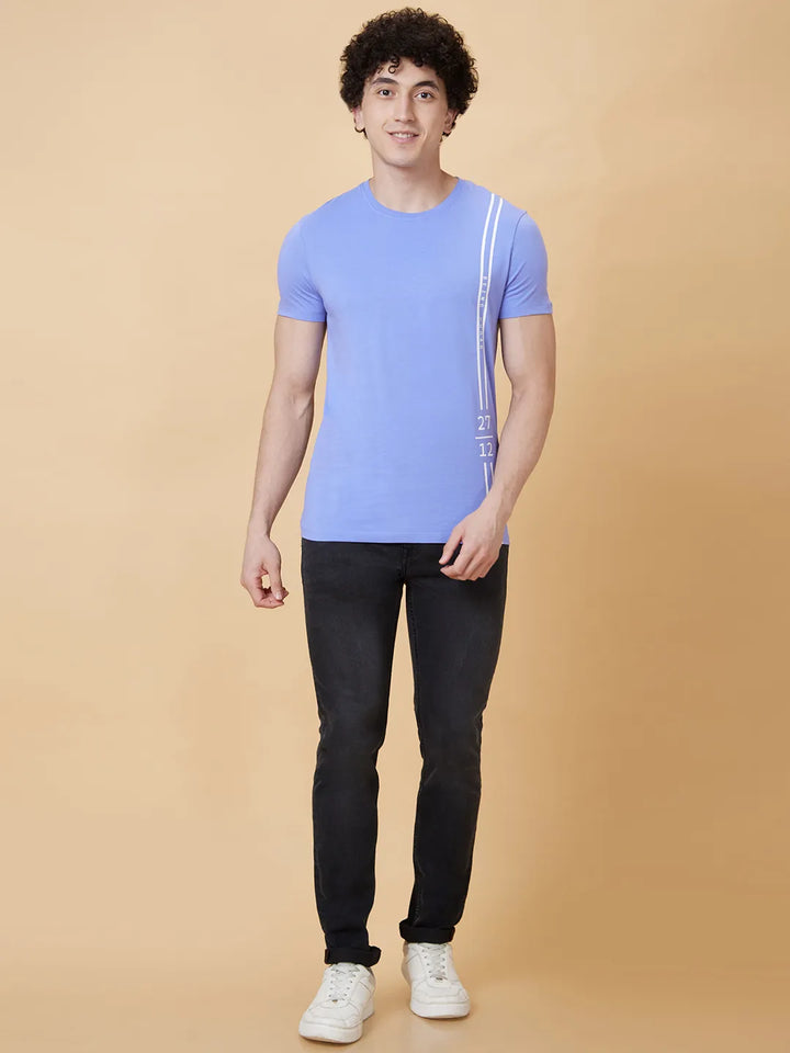 Blue Regular Fit Men's Short Sleeves T-Shirt by Being Human Clothing