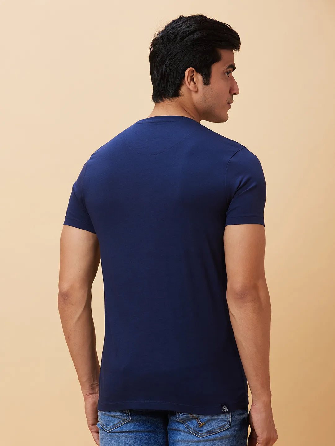 Navy Regular Fit Men's Short Sleeves T-Shirt by Being Human Clothing