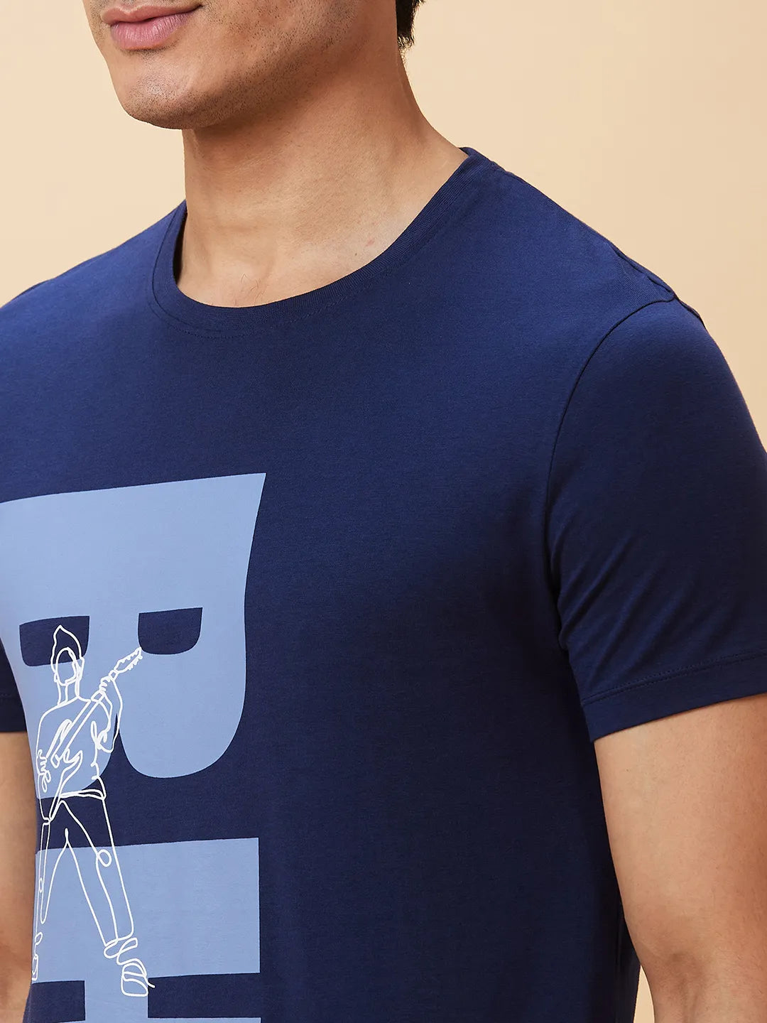 Navy Regular Fit Men's Short Sleeves T-Shirt by Being Human Clothing