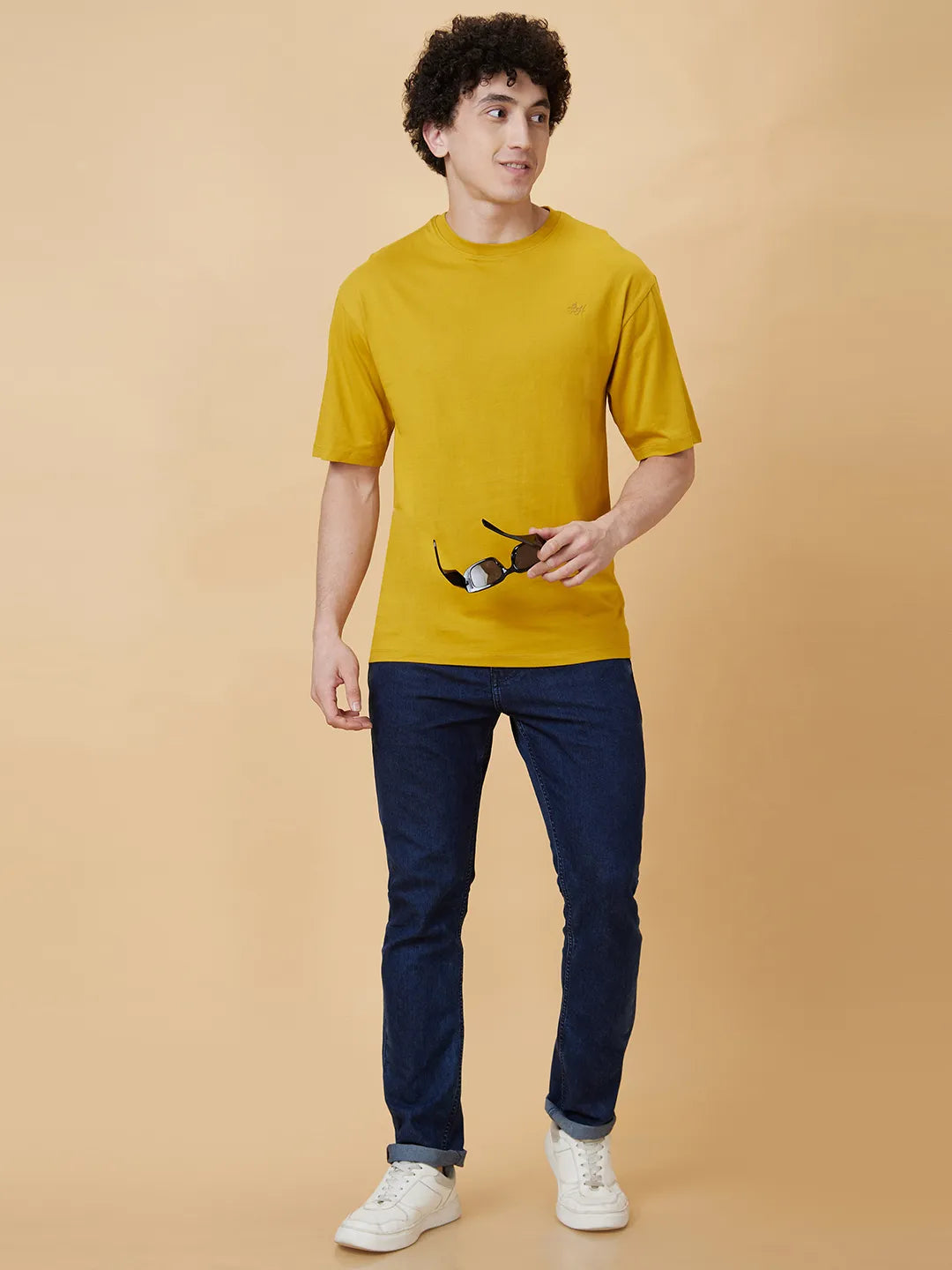 Yellow Regular Fit Men's Short Sleeves T-Shirt by Being Human Clothing