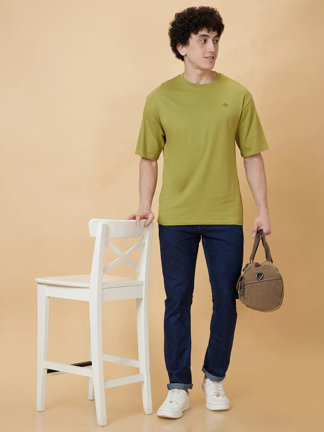 Green Regular Fit Men's Short Sleeves T-Shirt by Being Human Clothing