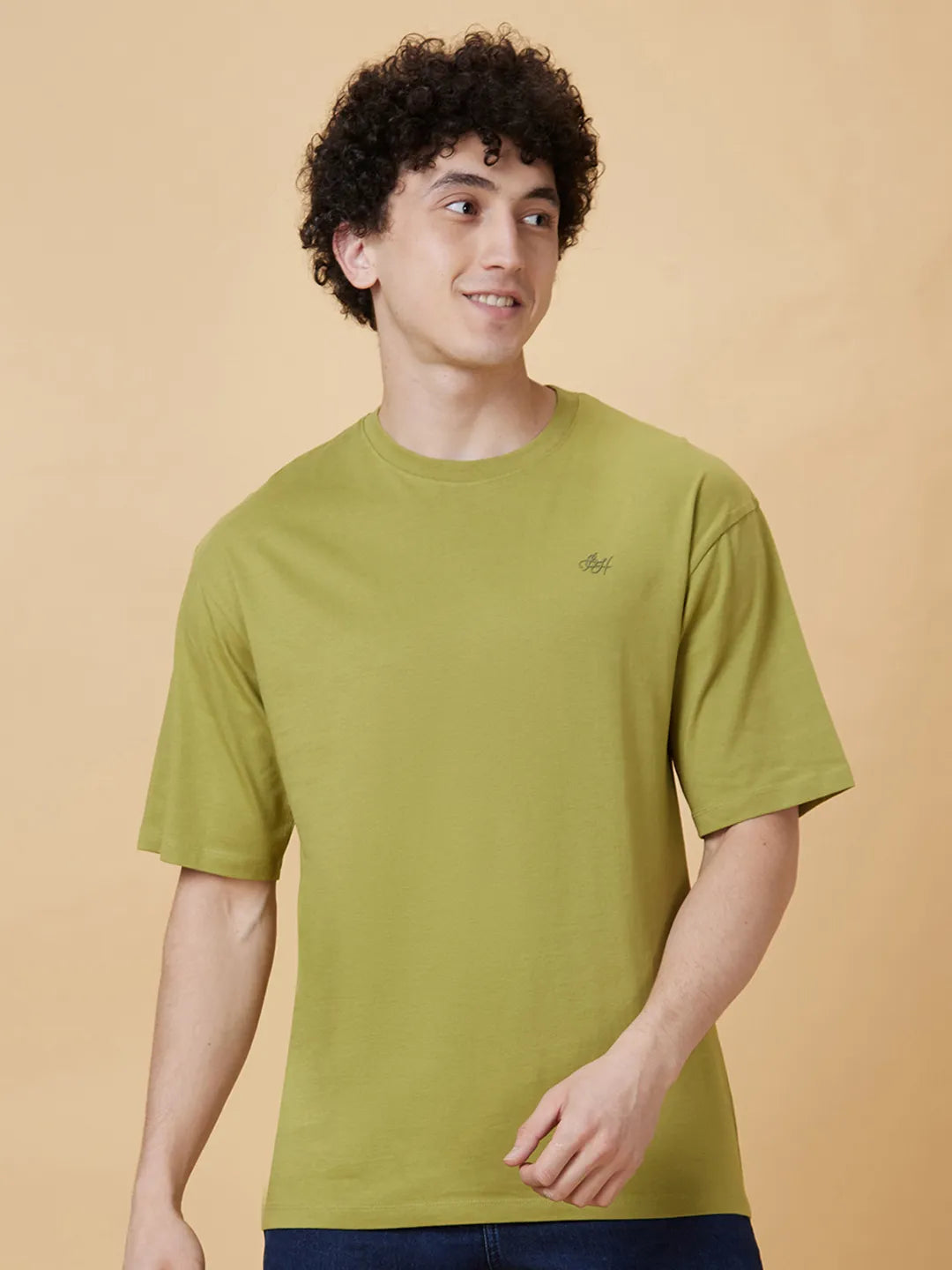 Green Regular Fit Men's Short Sleeves T-Shirt by Being Human Clothing