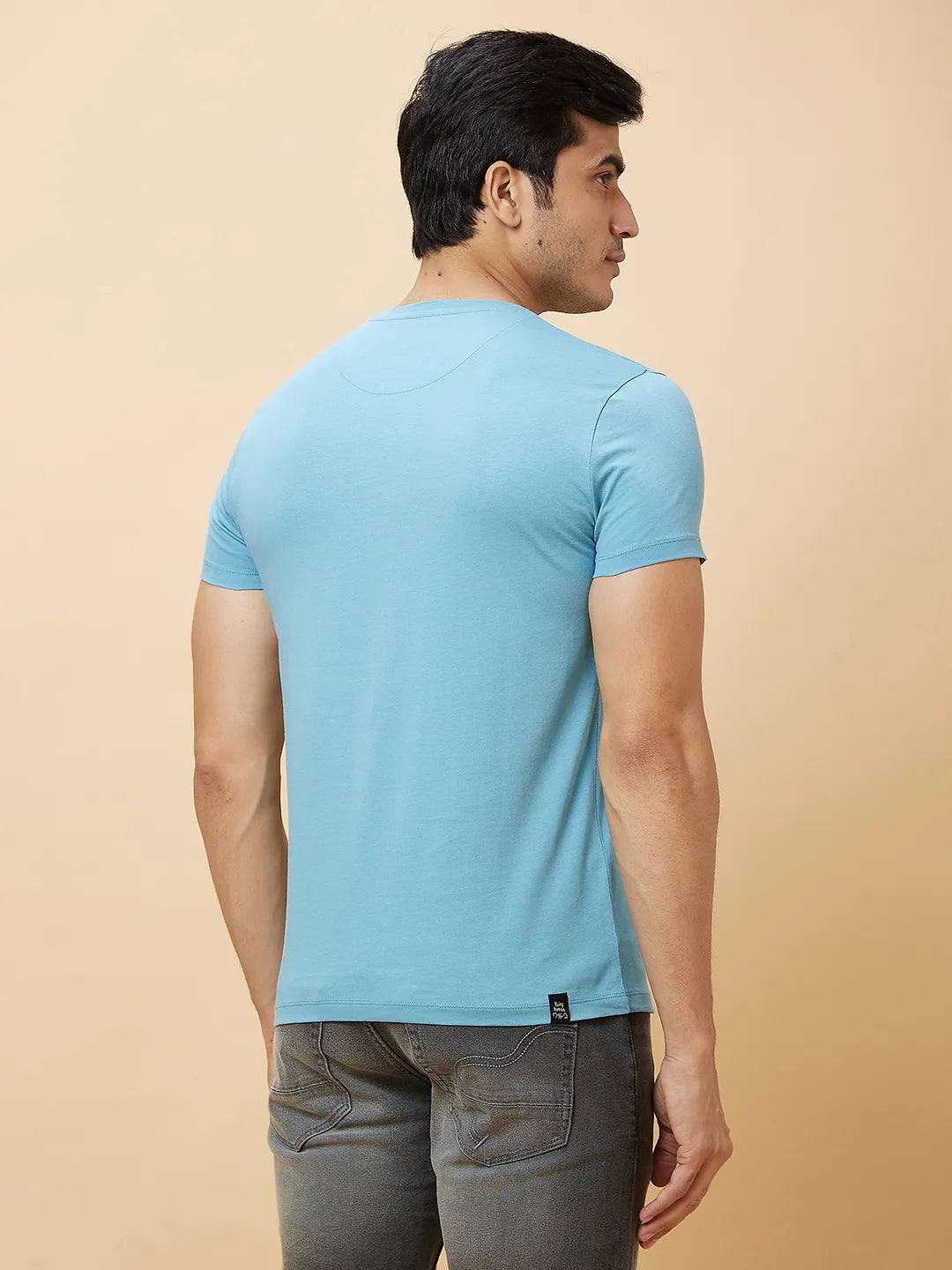 Blue Regular Fit Men's Short Sleeves T-Shirt by Being Human Clothing