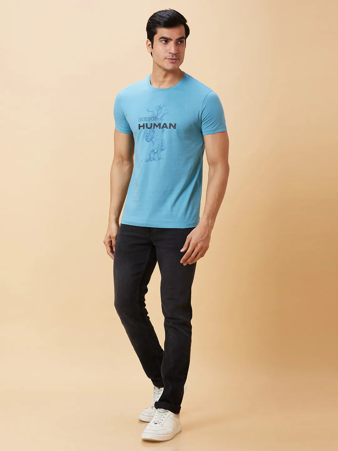 Still Water Regular Fit Round Neck Men's T-Shirt by Being Human Clothing
