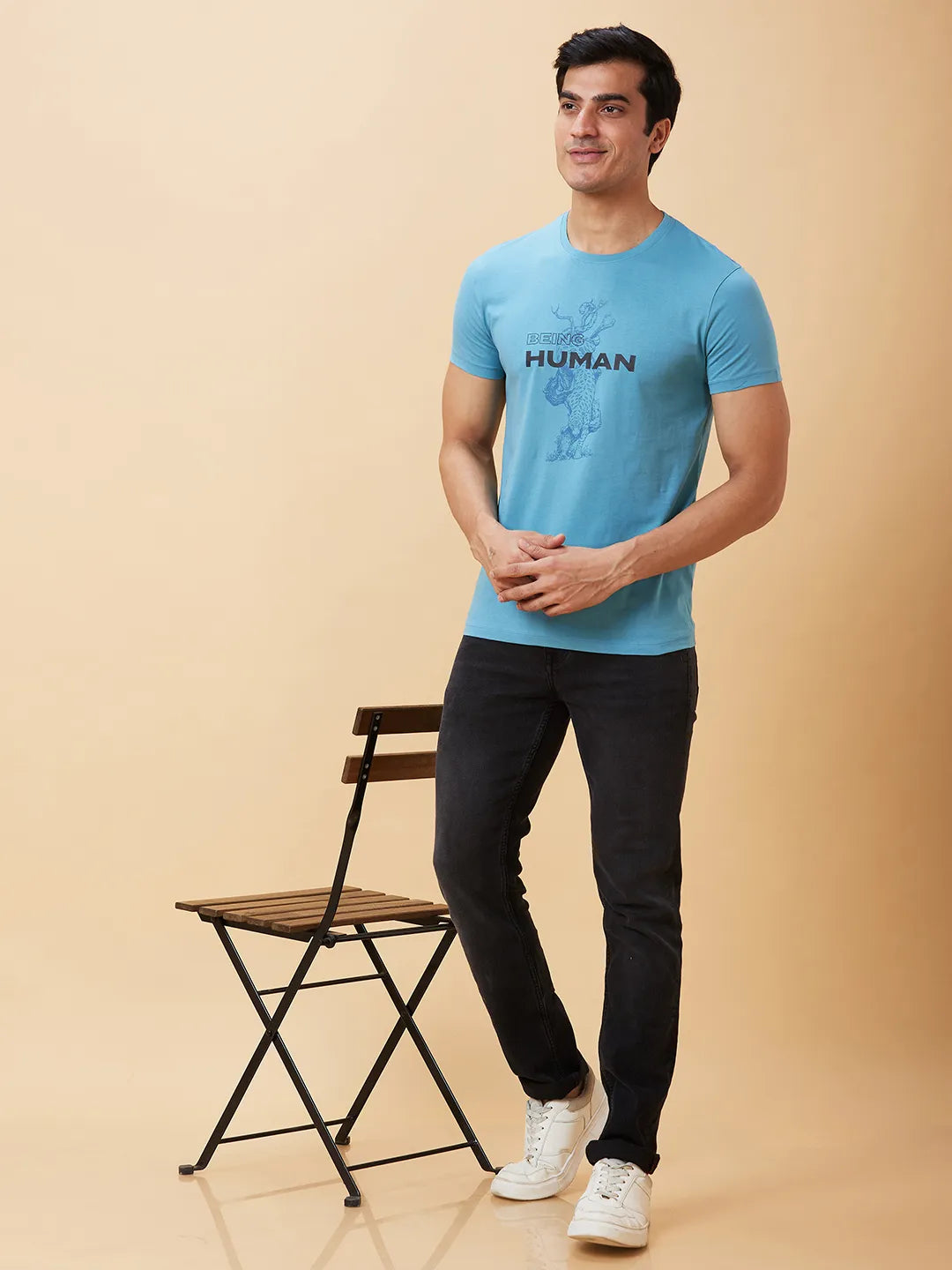 Still Water Regular Fit Round Neck Men's T-Shirt by Being Human Clothing