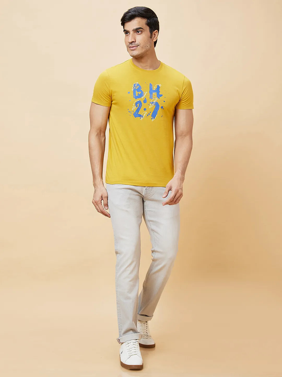 Being Human Clothing Men  T-Shirts-Mustard