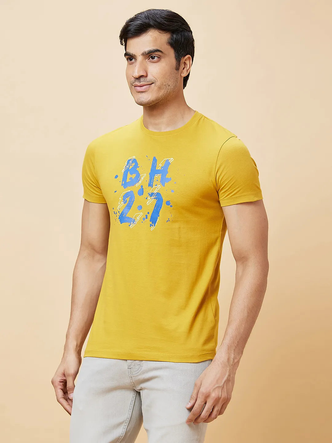 Being Human Clothing Men  T-Shirts-Mustard