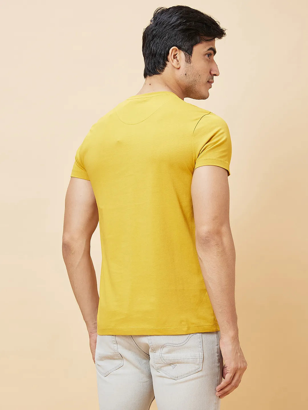 Being Human Clothing Men  T-Shirts-Mustard