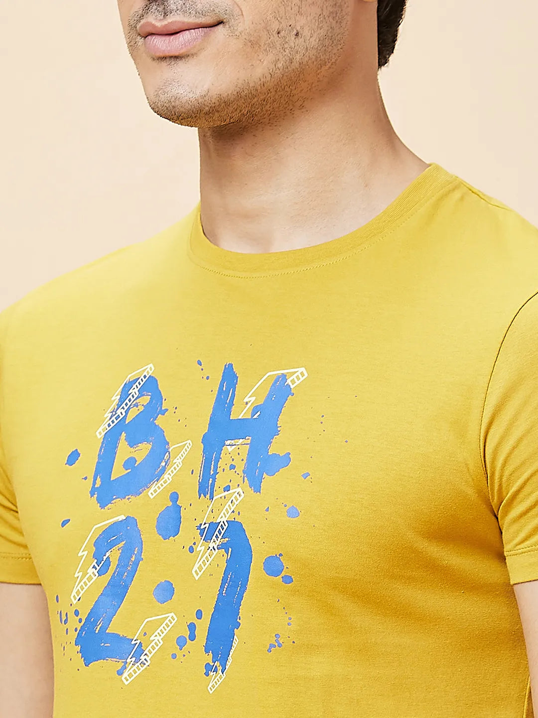 Being Human Clothing Men  T-Shirts-Mustard