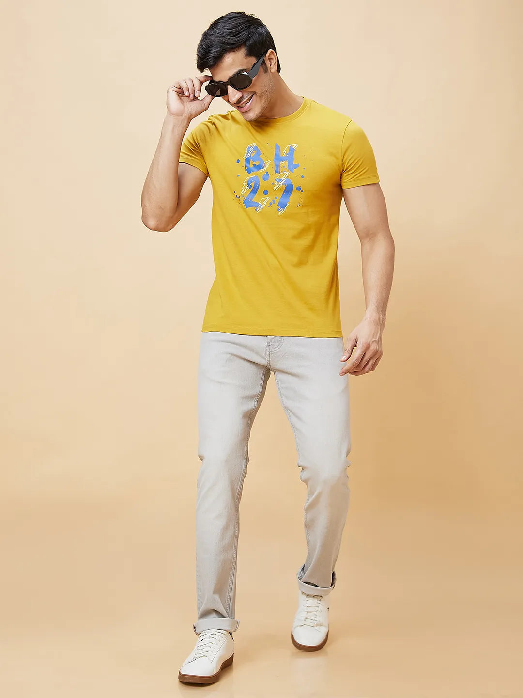 Being Human Clothing Men  T-Shirts-Mustard