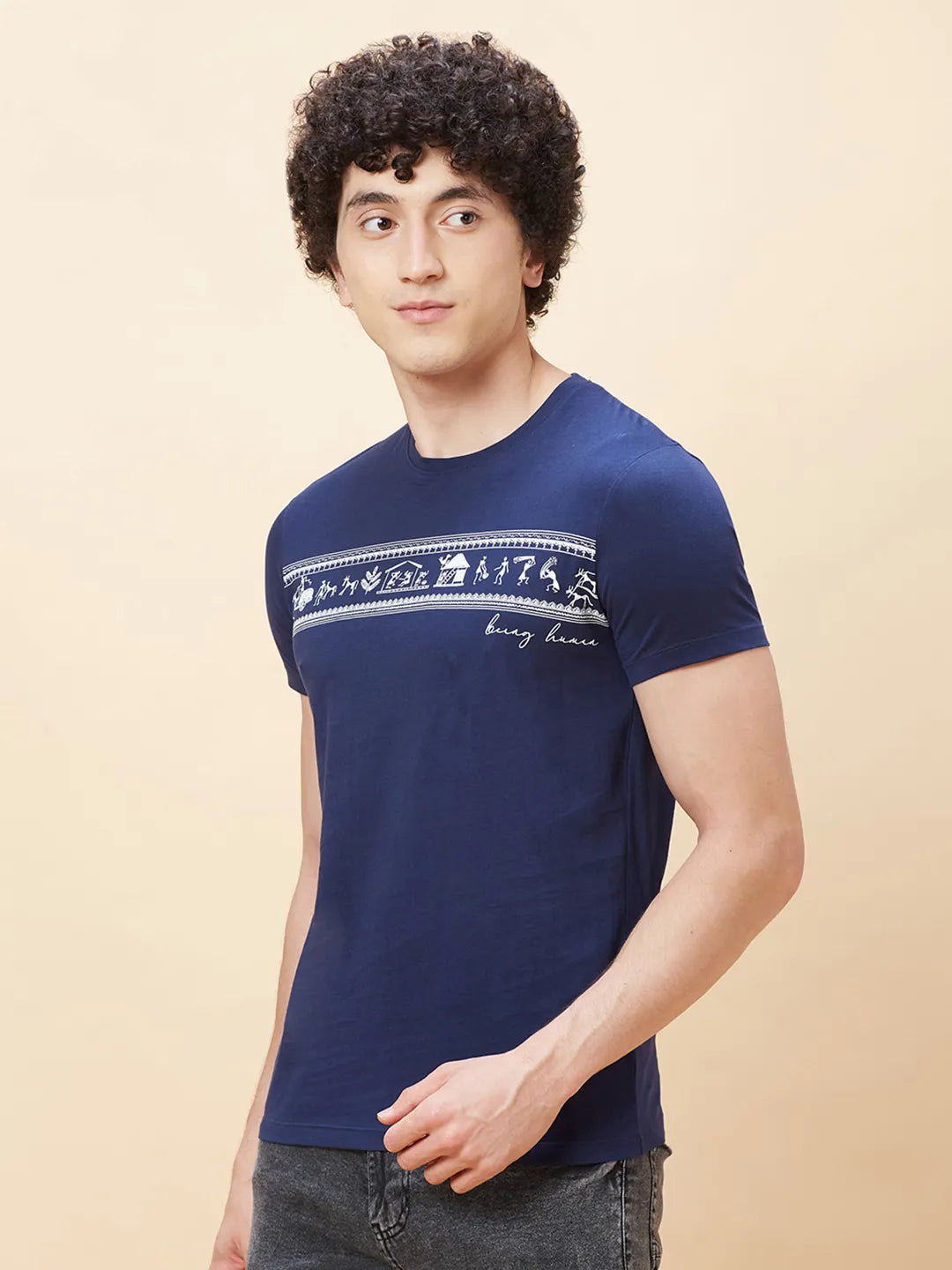 Being Human Clothing Men  T-Shirts-Navy