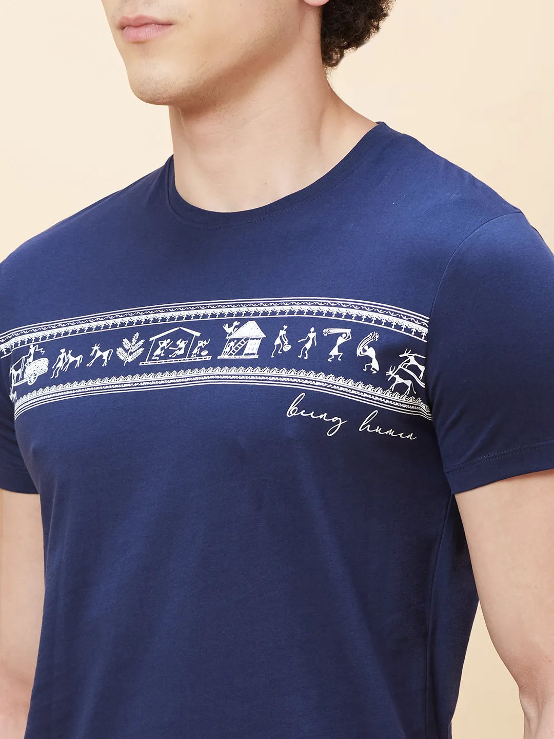 Being Human Clothing Men  T-Shirts-Navy