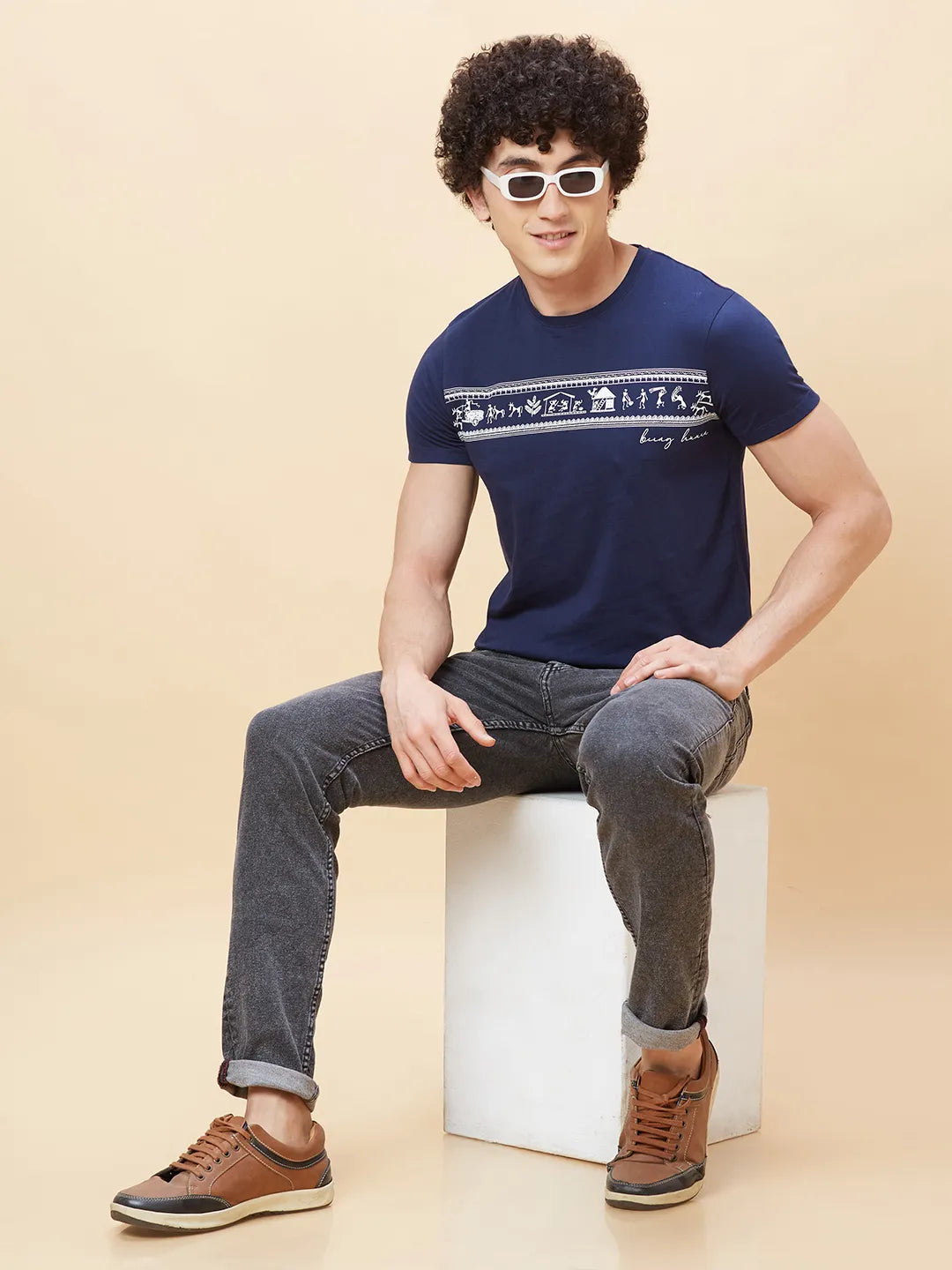 Being Human Clothing Men  T-Shirts-Navy