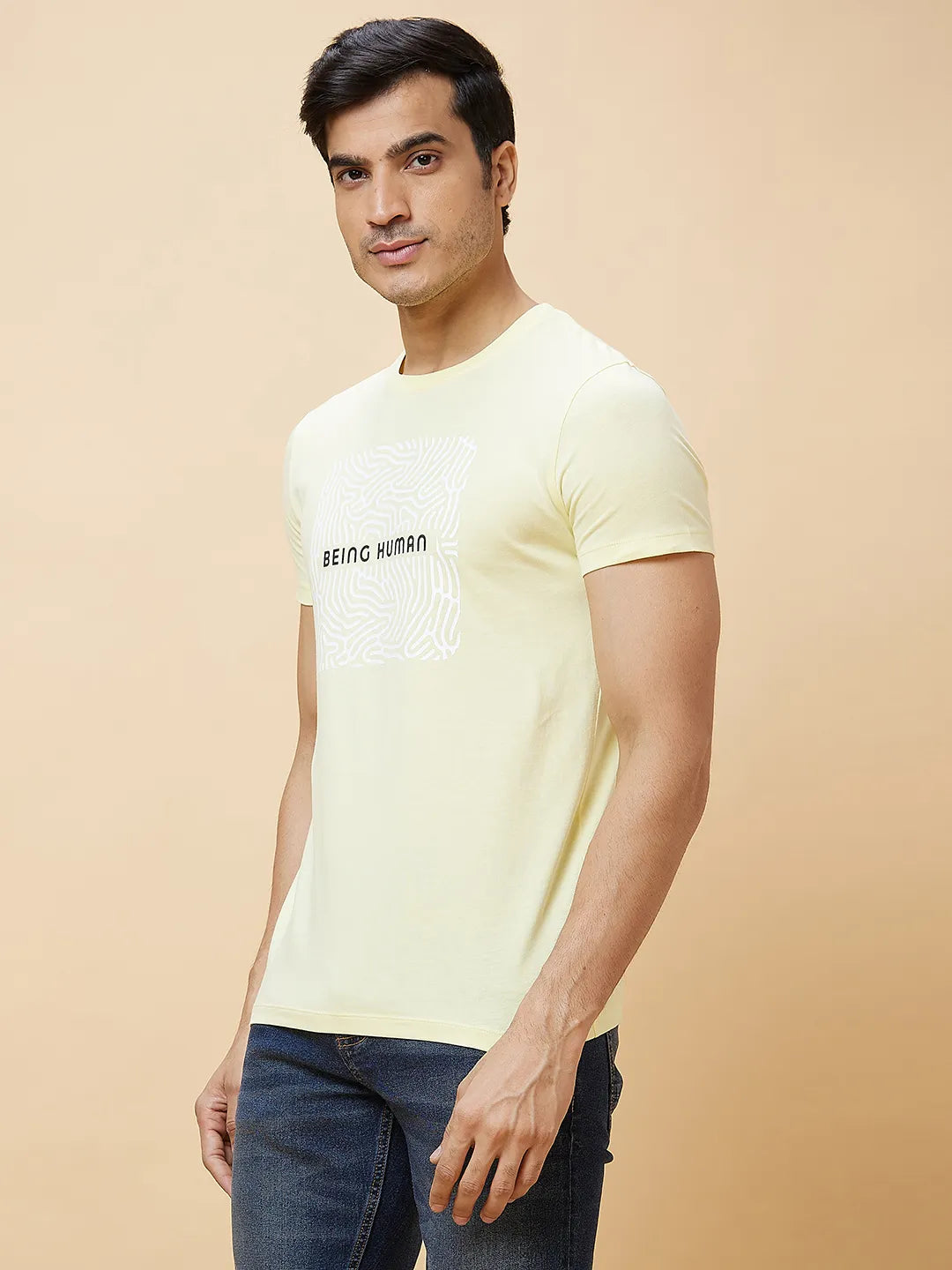 Being Human Clothing Men  T-Shirts-Yellow