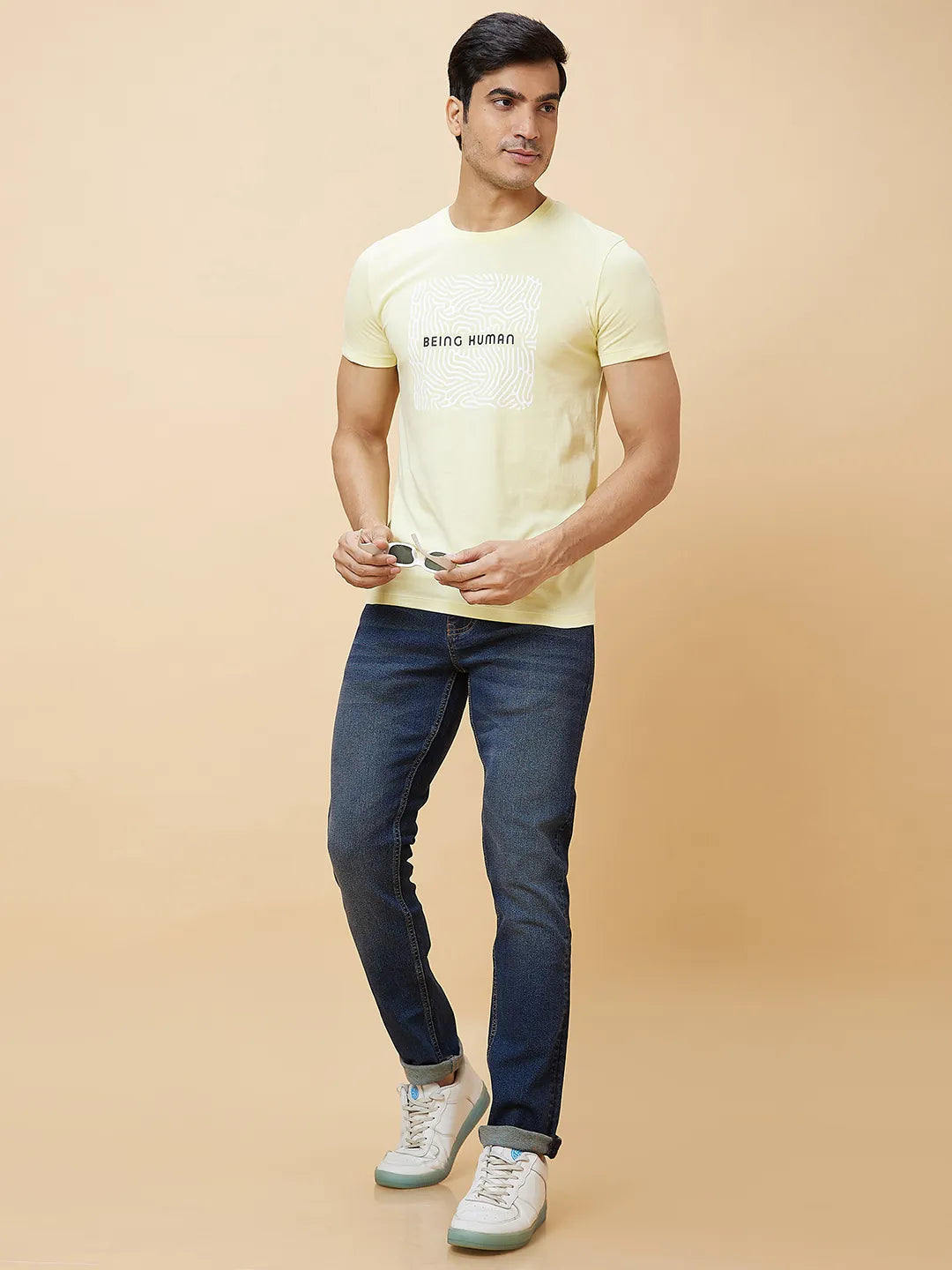 Being Human Clothing Men  T-Shirts-Yellow