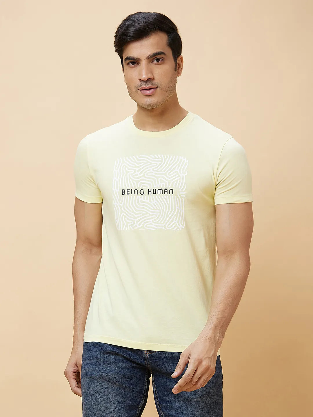 Being Human Clothing Men  T-Shirts-Yellow