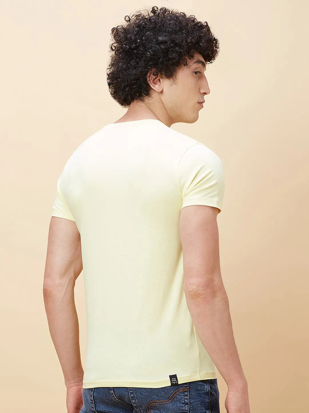 Yellow Regular Fit Men's Short Sleeves T-Shirt by Being Human Clothing