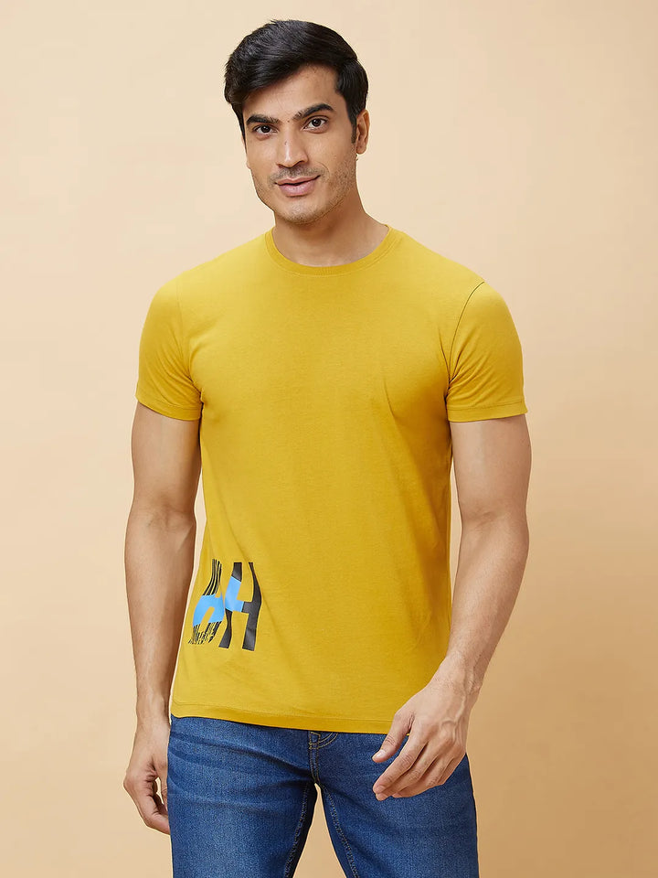 Yellow Regular Fit Men's Short Sleeves T-Shirt by Being Human Clothing