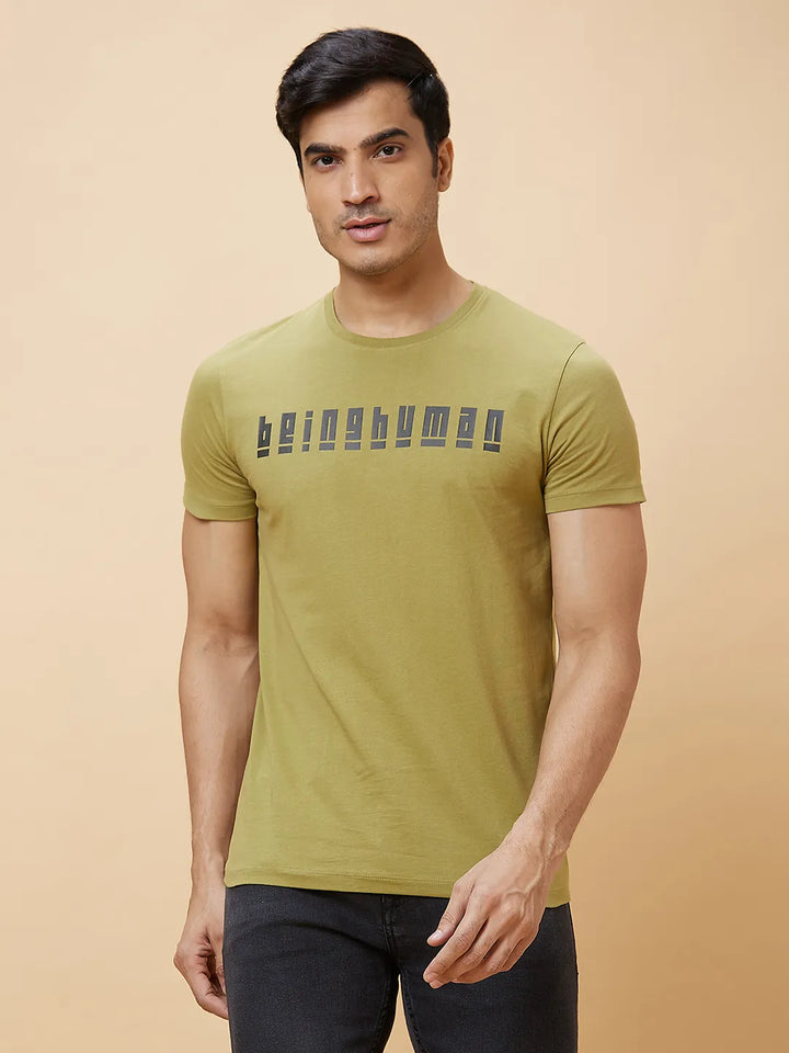 Green Regular Fit Men's Short Sleeves T-Shirt by Being Human Clothing
