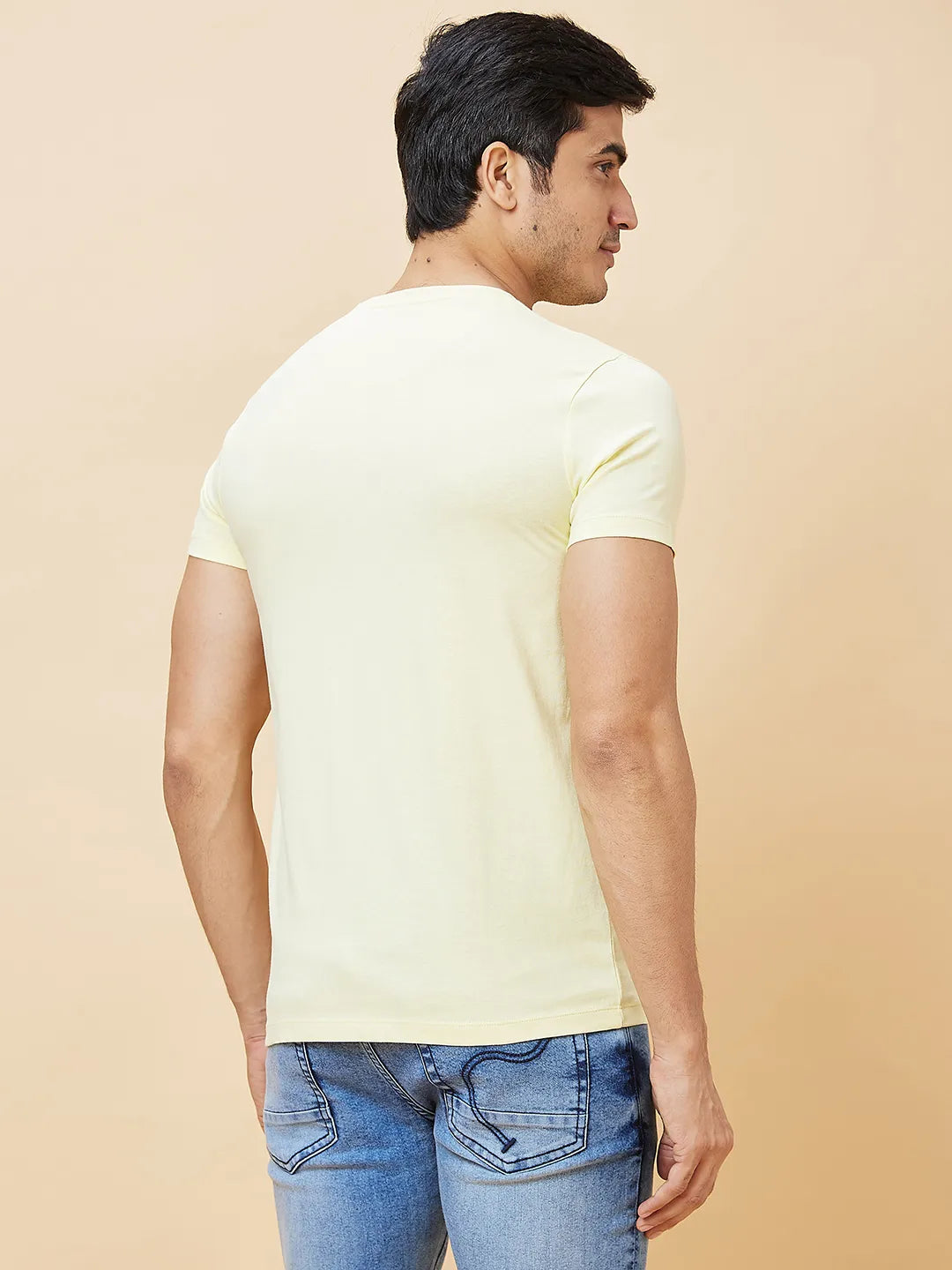 Yellow Regular Fit Men's Short Sleeves T-Shirt by Being Human Clothing