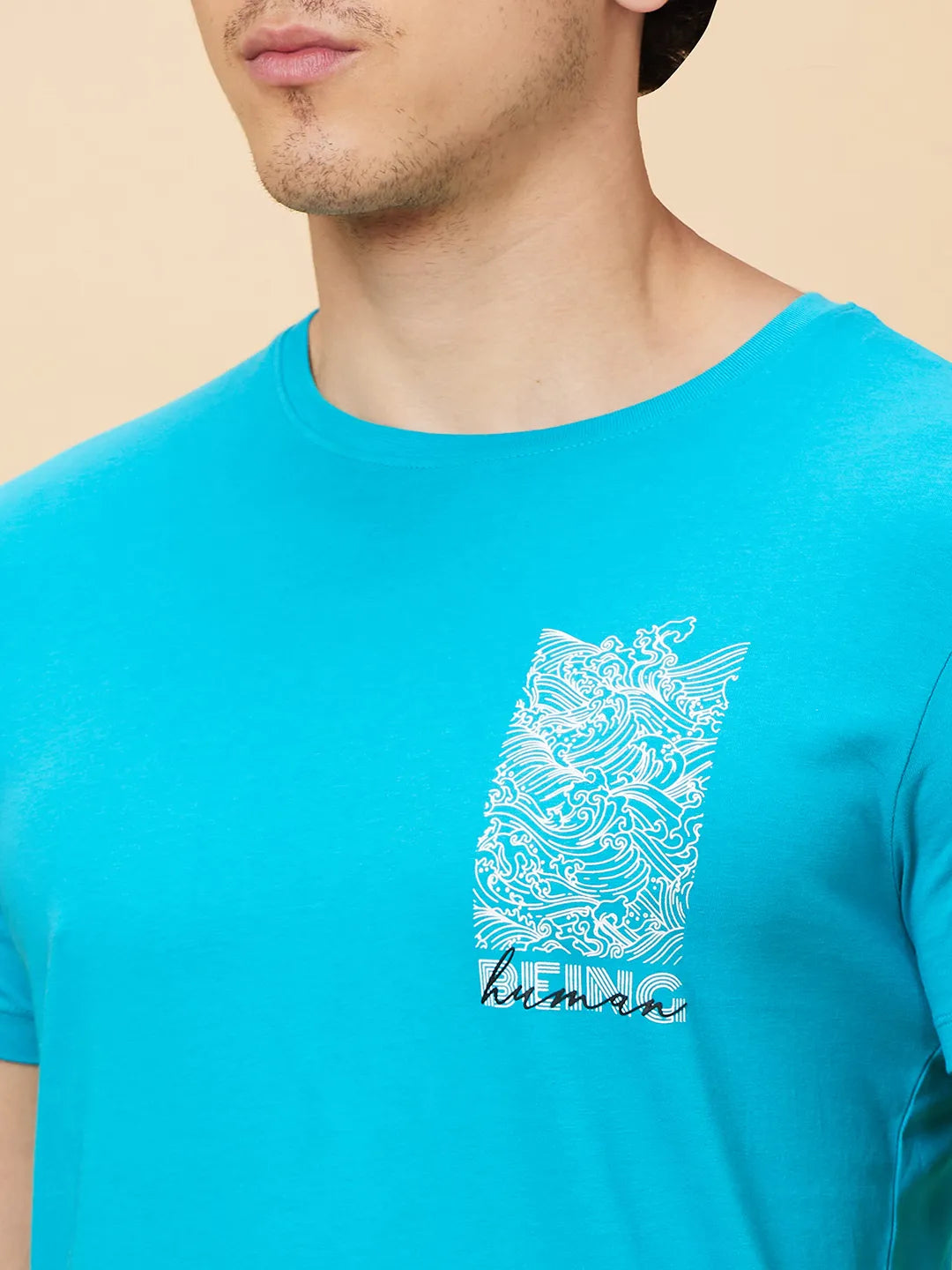 Green Regular Fit Men's Short Sleeves T-Shirt by Being Human Clothing