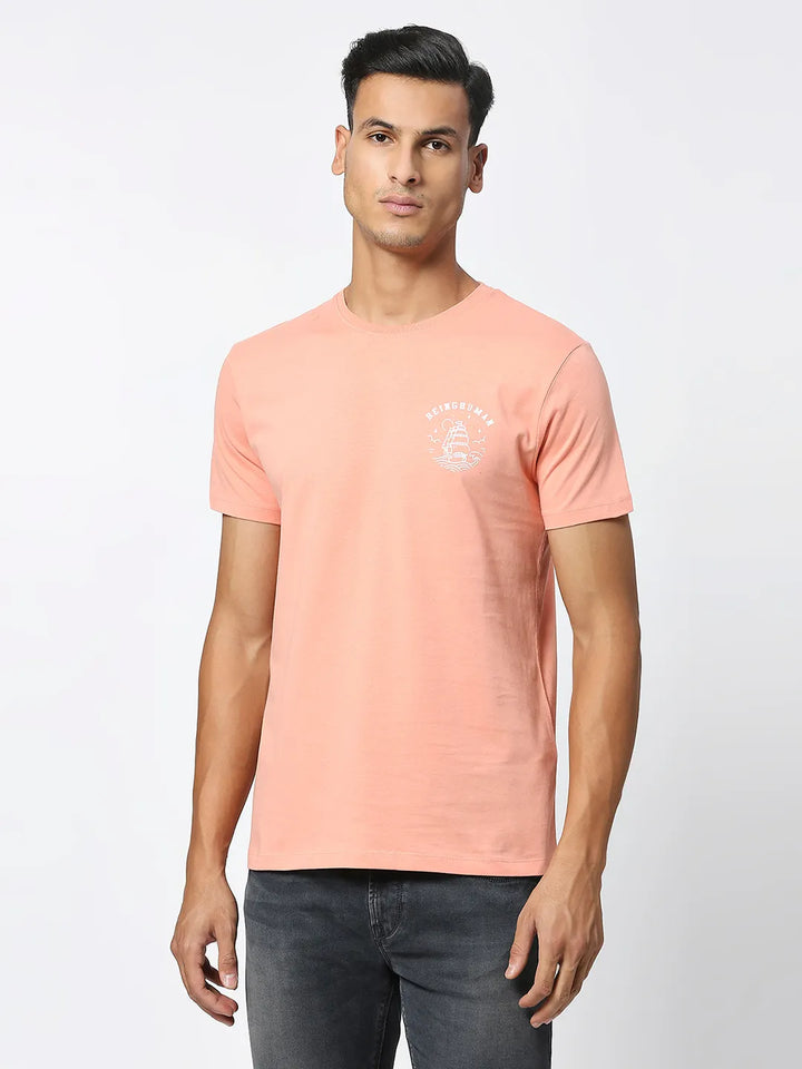 Coral Regular Fit Men's Short Sleeves T-Shirt by Being Human Clothing