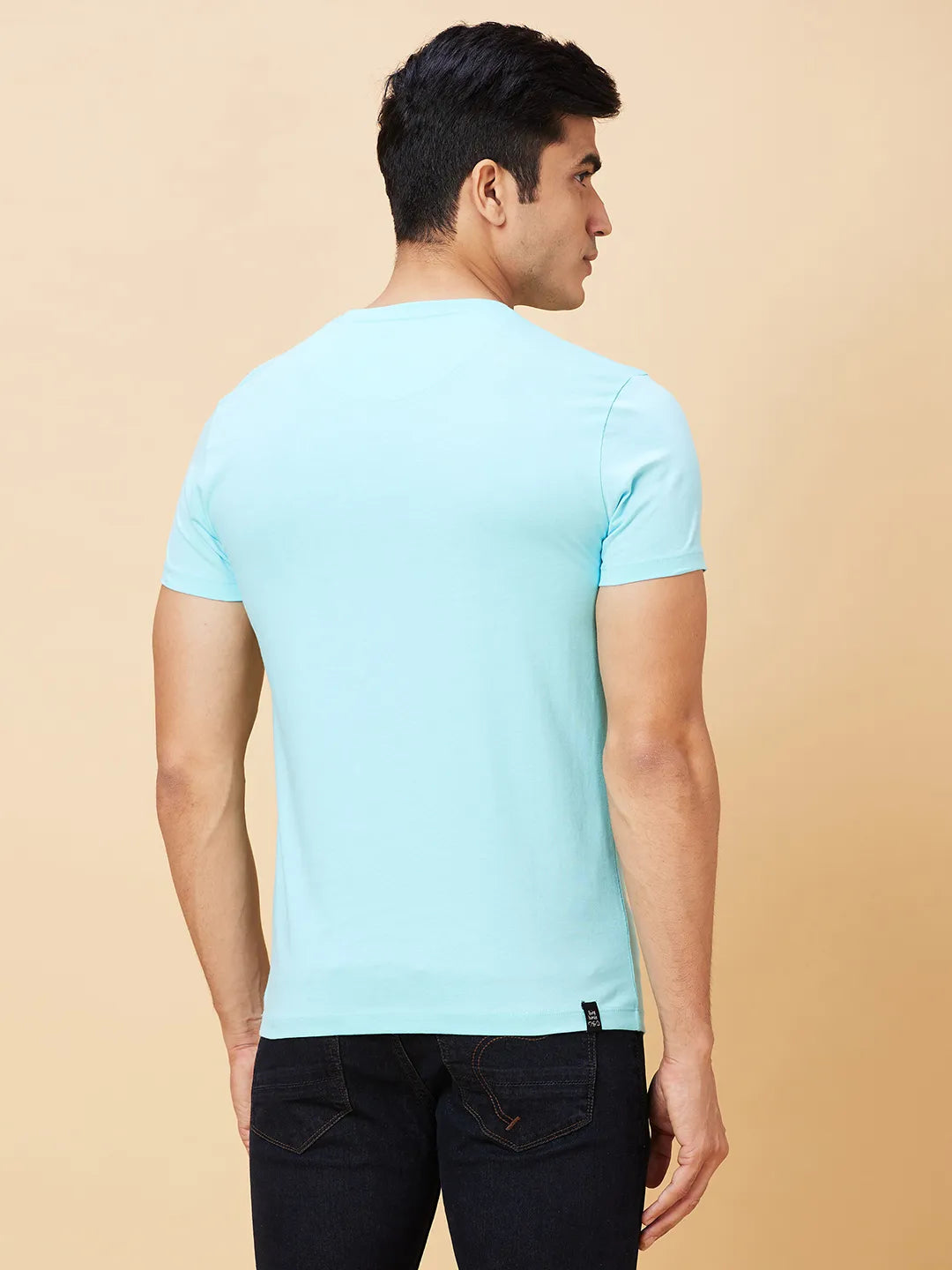 Light Blue Regular Fit Men's Short Sleeves T-Shirt by Being Human Clothing