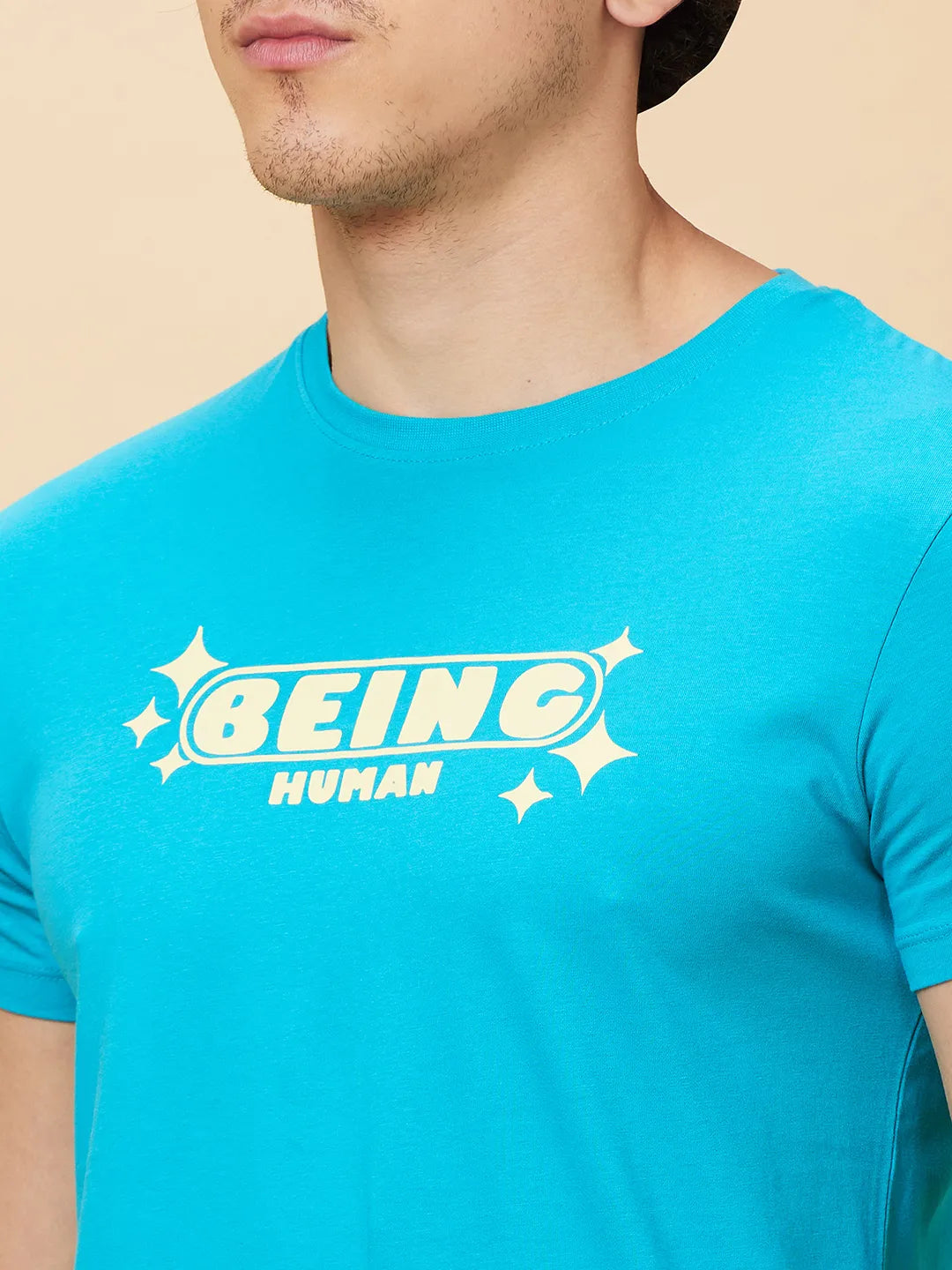 Green Regular Fit Men's Short Sleeves T-Shirt by Being Human Clothing