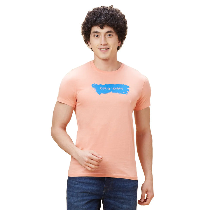 Coral Regular Fit Men's Short Sleeves T-Shirt by Being Human Clothing