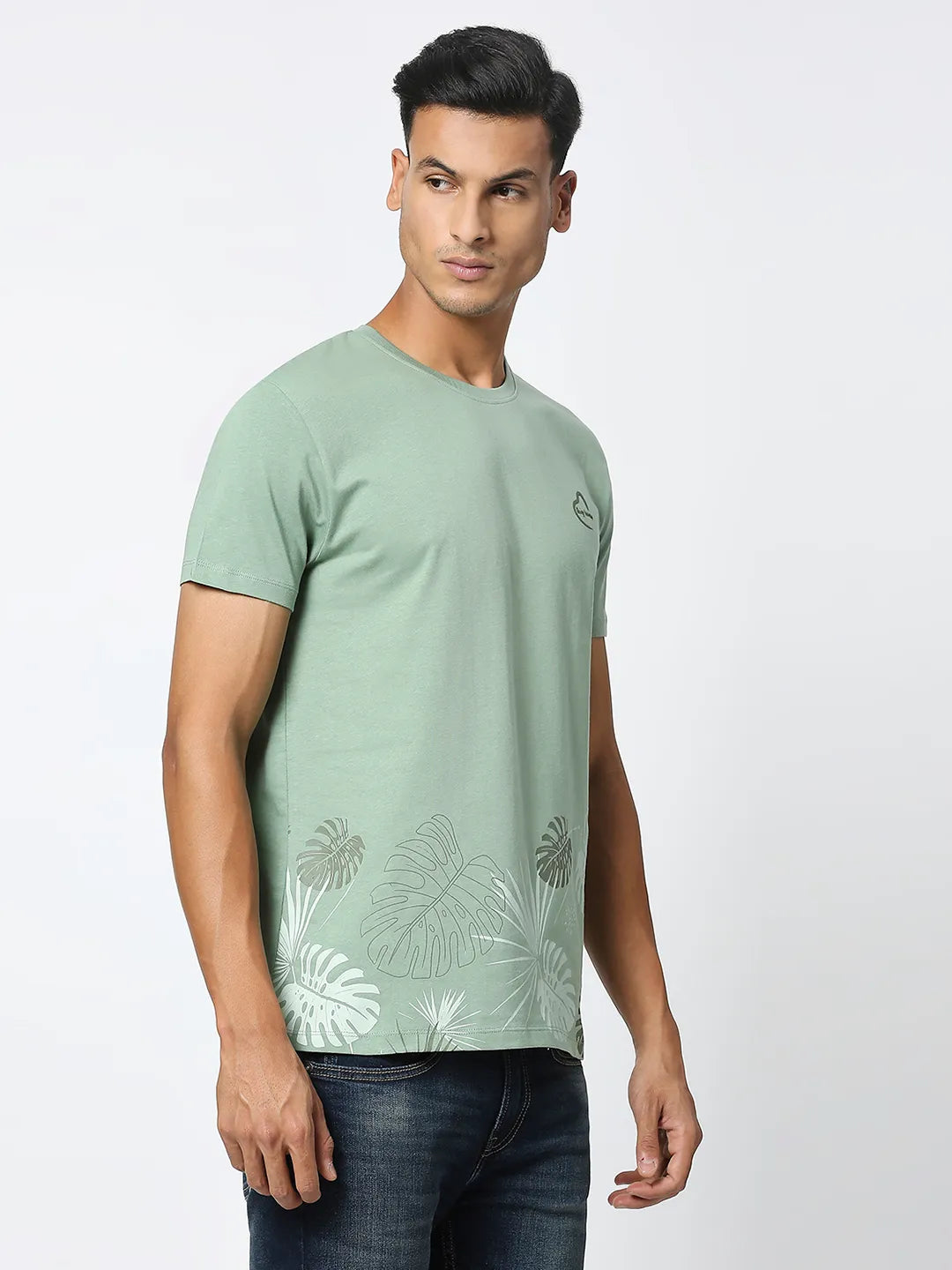Green Regular Fit Men's Short Sleeves T-Shirt by Being Human Clothing