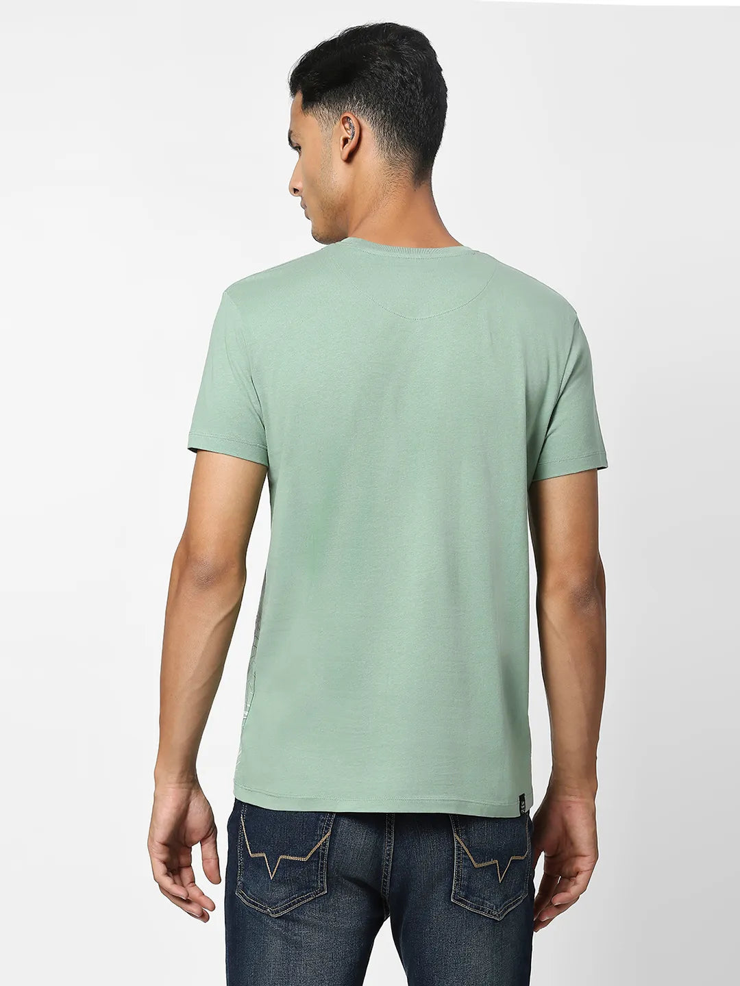 Green Regular Fit Men's Short Sleeves T-Shirt by Being Human Clothing