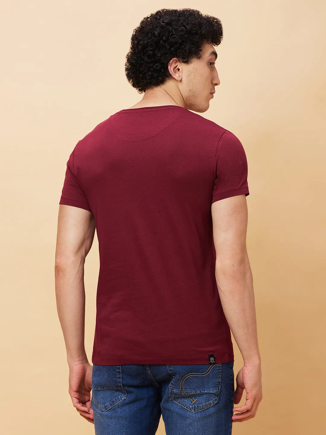 Red Regular Fit Men's Short Sleeves T-Shirt by Being Human Clothing