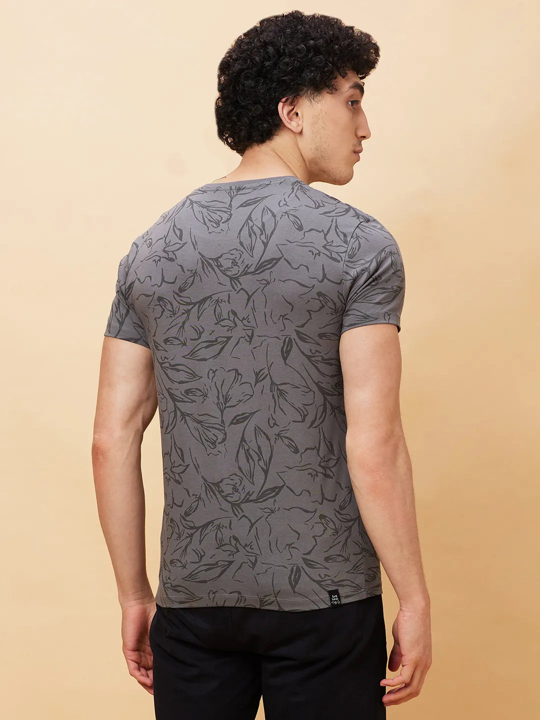 Grey Regular Fit Men's Short Sleeves T-Shirt by Being Human Clothing