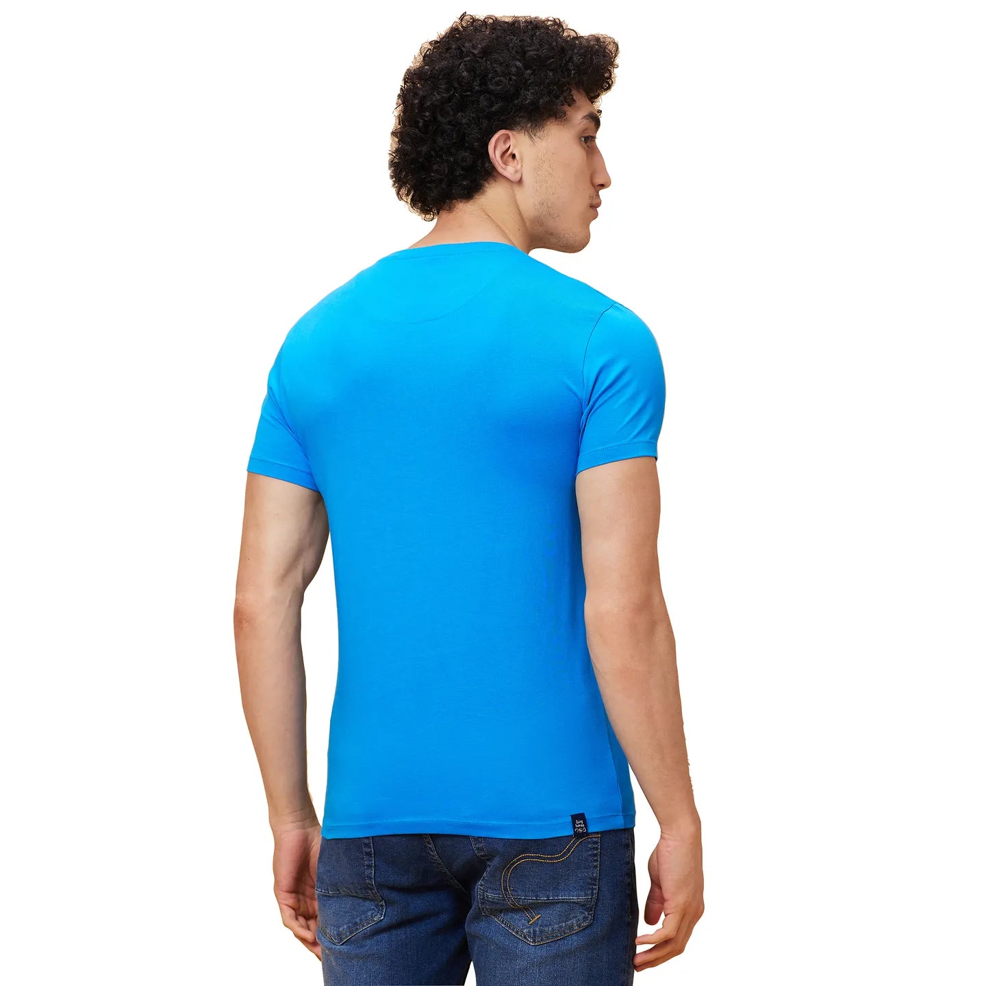 Blue Regular Fit Men's Short Sleeves T-Shirt by Being Human Clothing