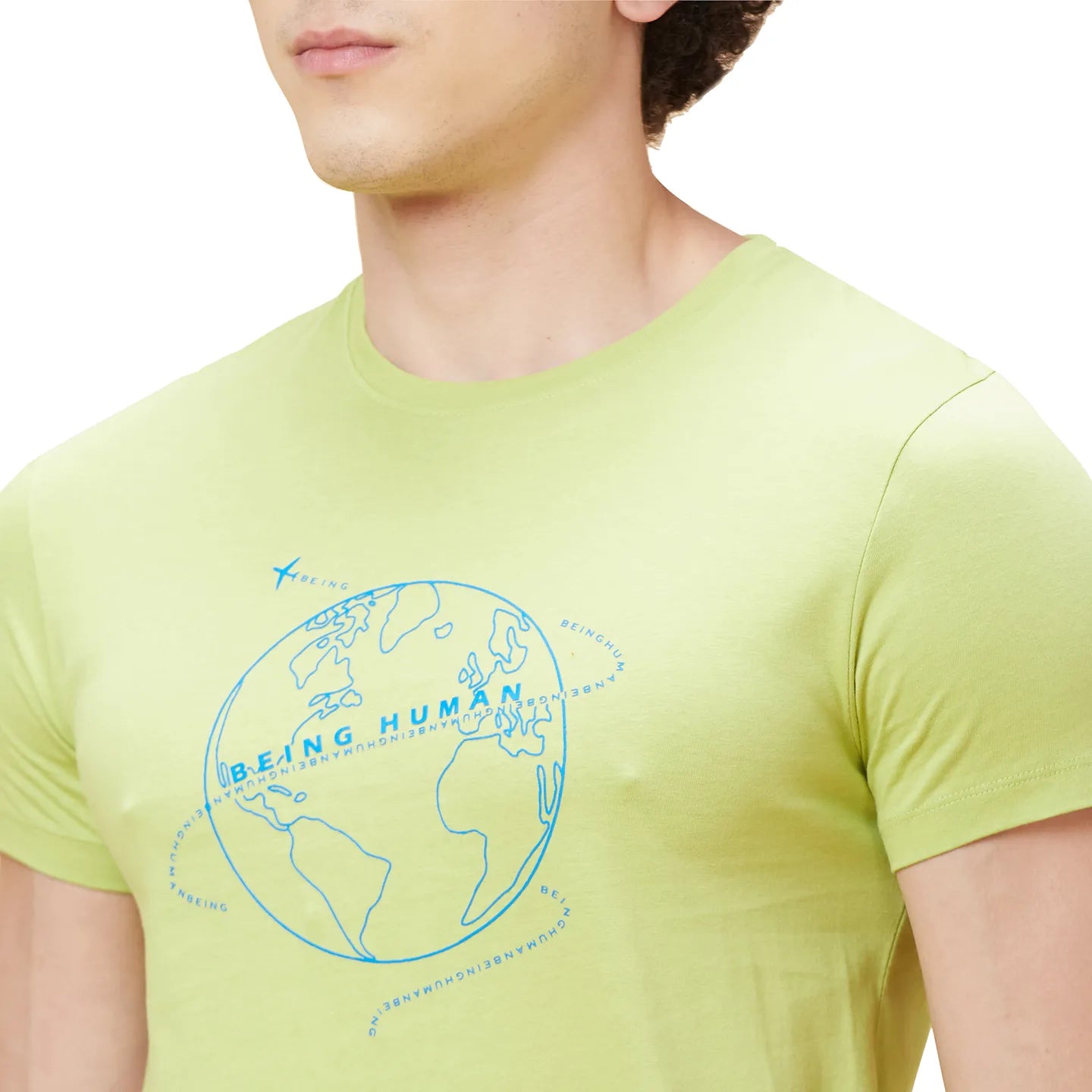 Green Regular Fit Men's Short Sleeves T-Shirt by Being Human Clothing