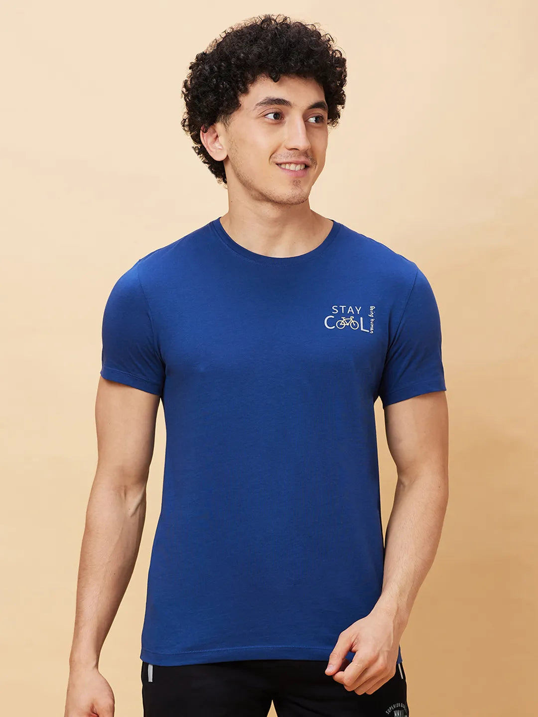 Navy Regular Fit Men's Short Sleeves T-Shirt by Being Human Clothing