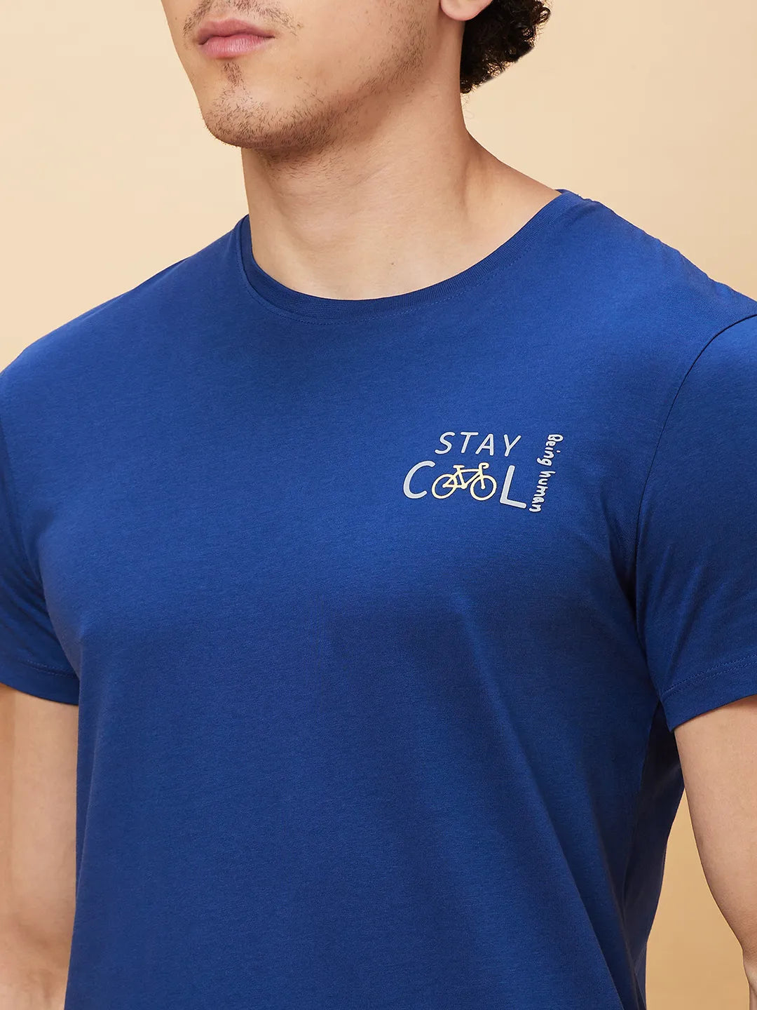 Navy Regular Fit Men's Short Sleeves T-Shirt by Being Human Clothing