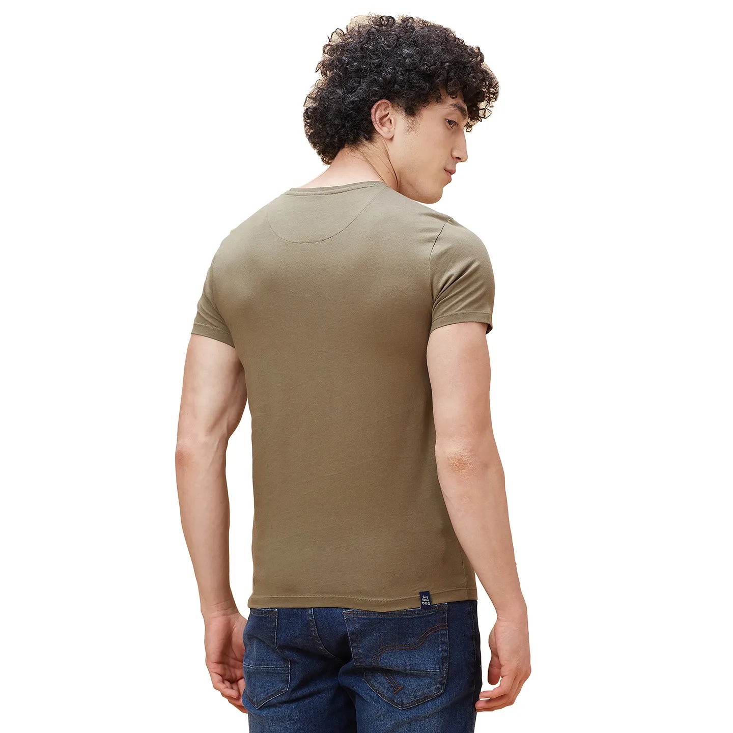 Green Regular Fit Men's Short Sleeves T-Shirt by Being Human Clothing