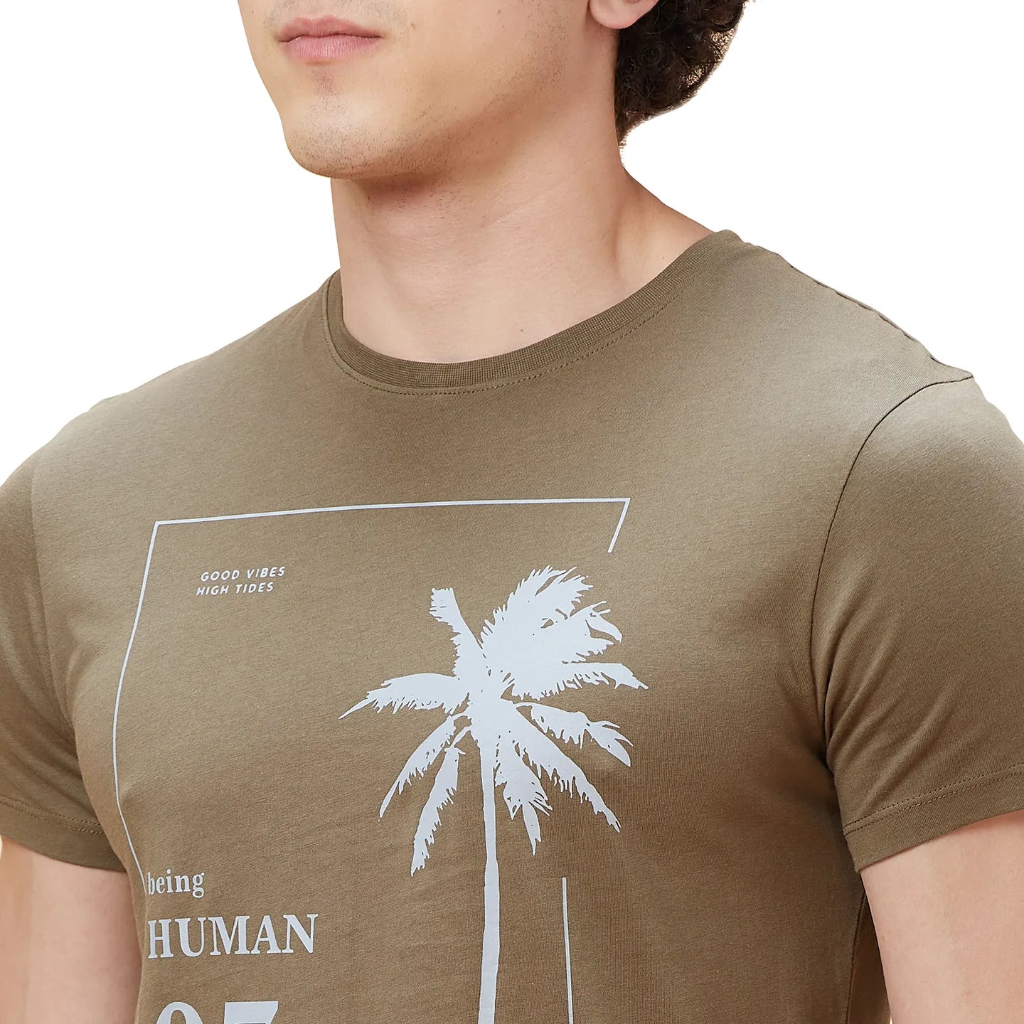Green Regular Fit Men's Short Sleeves T-Shirt by Being Human Clothing