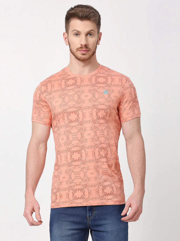 Coral Regular Fit Round Neck Men's T-Shirt by Being Human Clothing