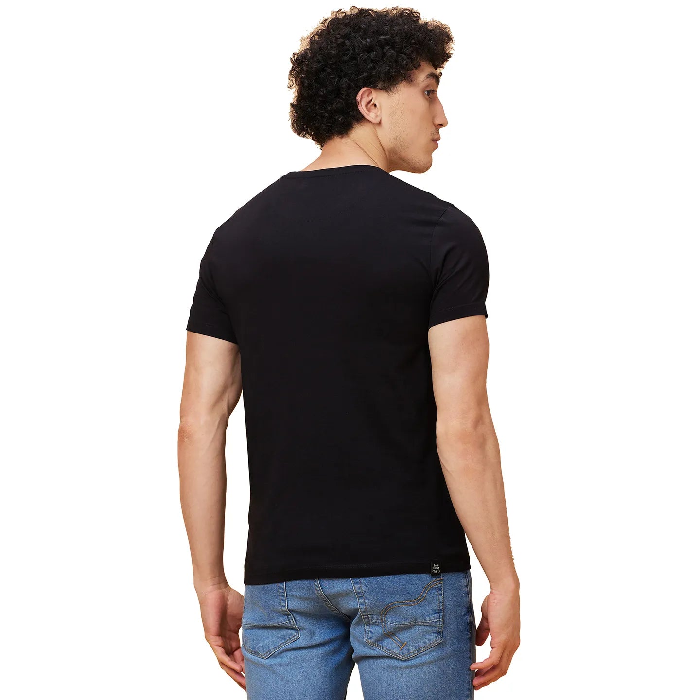 Black Regular Fit Men's Short Sleeves T-Shirt by Being Human Clothing