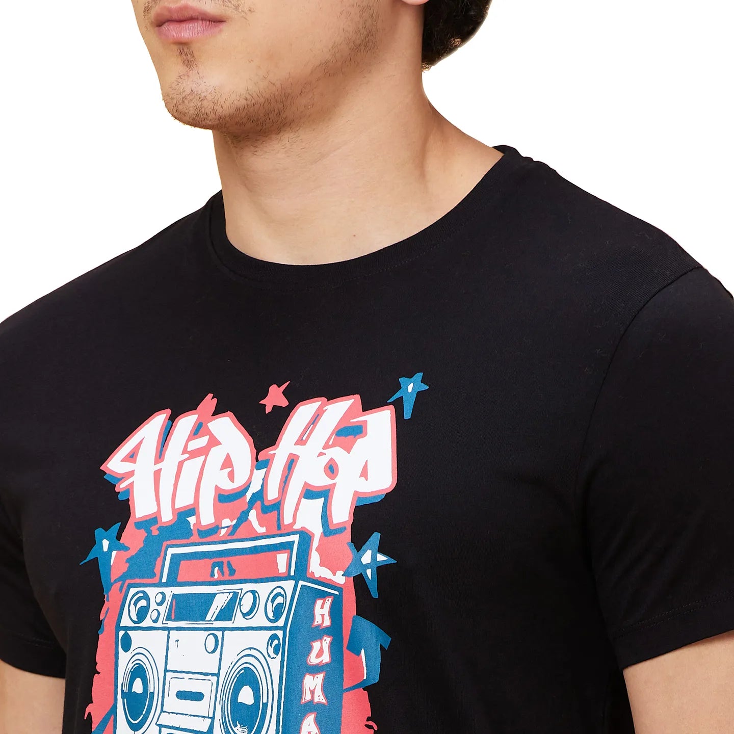 Black Regular Fit Men's Short Sleeves T-Shirt by Being Human Clothing