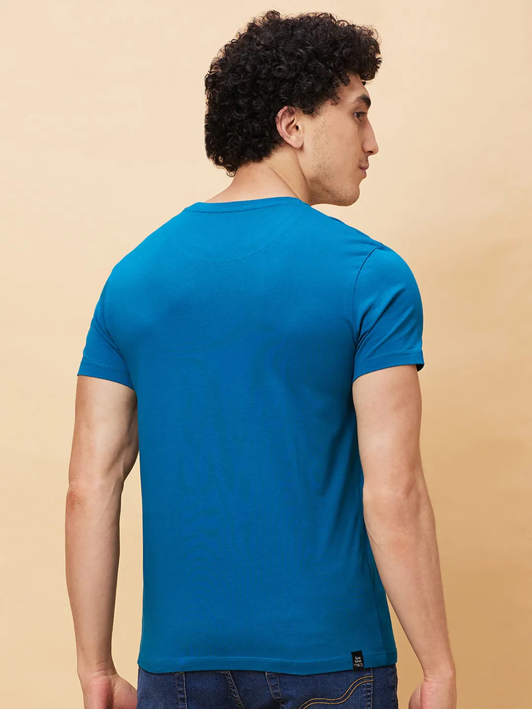 Blue Regular Fit Men's Short Sleeves T-Shirt by Being Human Clothing