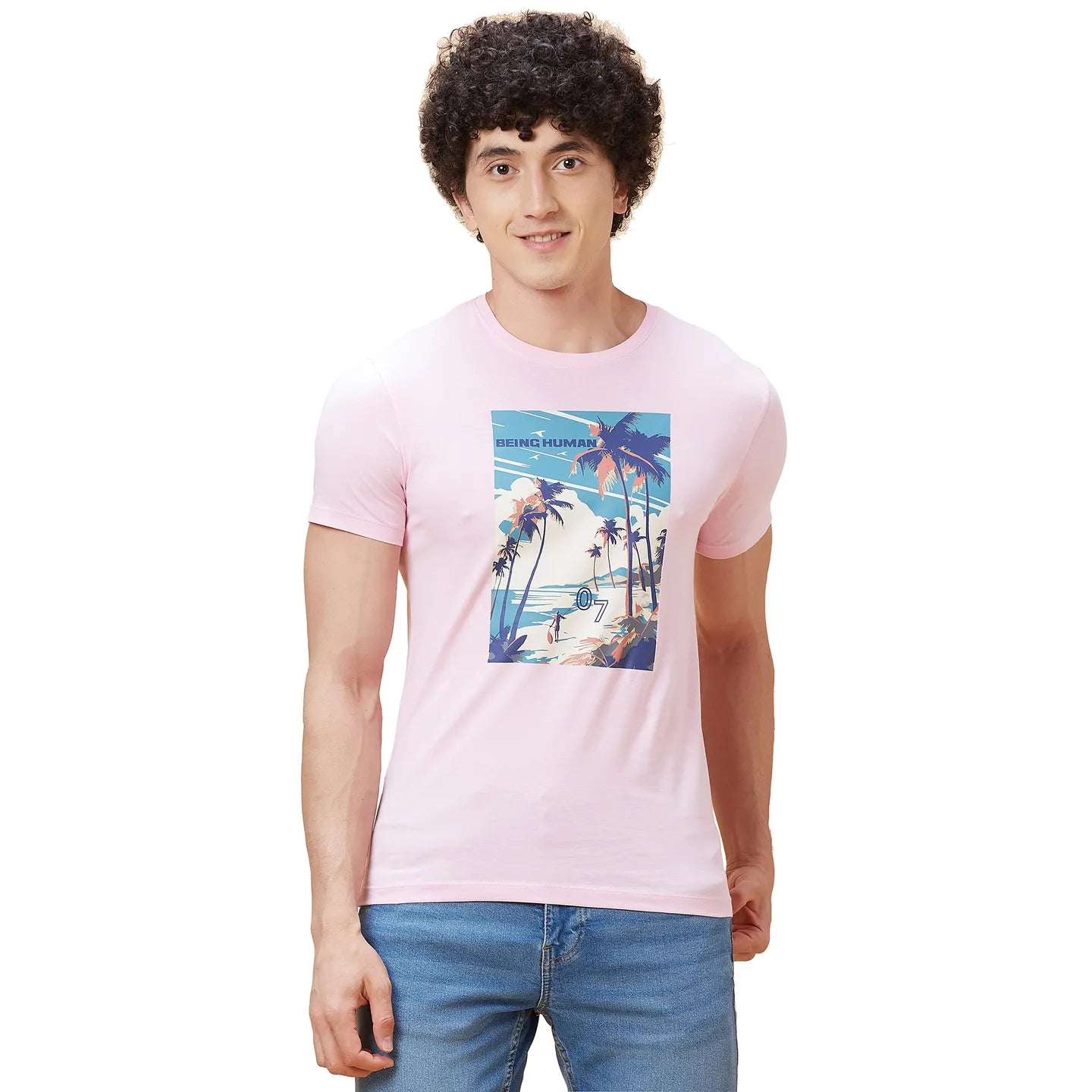 Being Human Clothing Men  T-Shirts-Light Pink