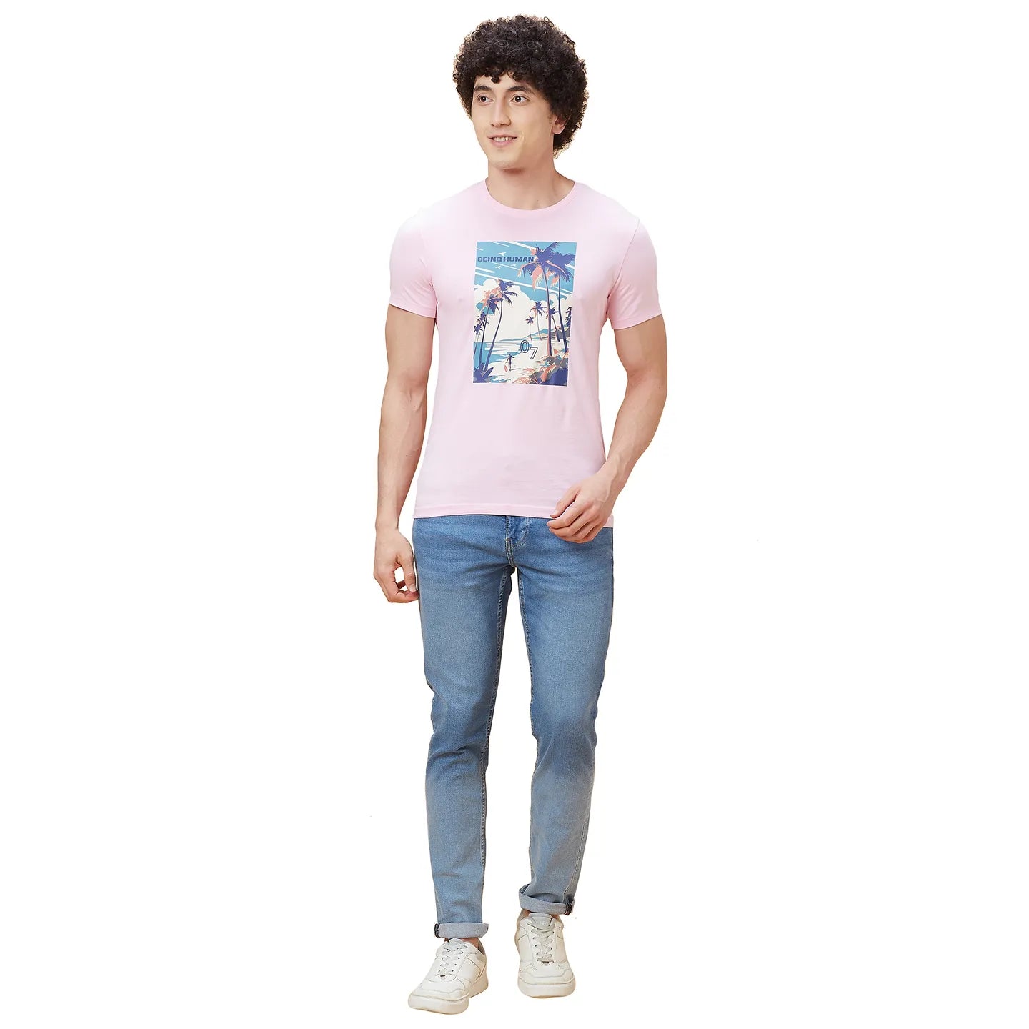 Being Human Clothing Men  T-Shirts-Light Pink