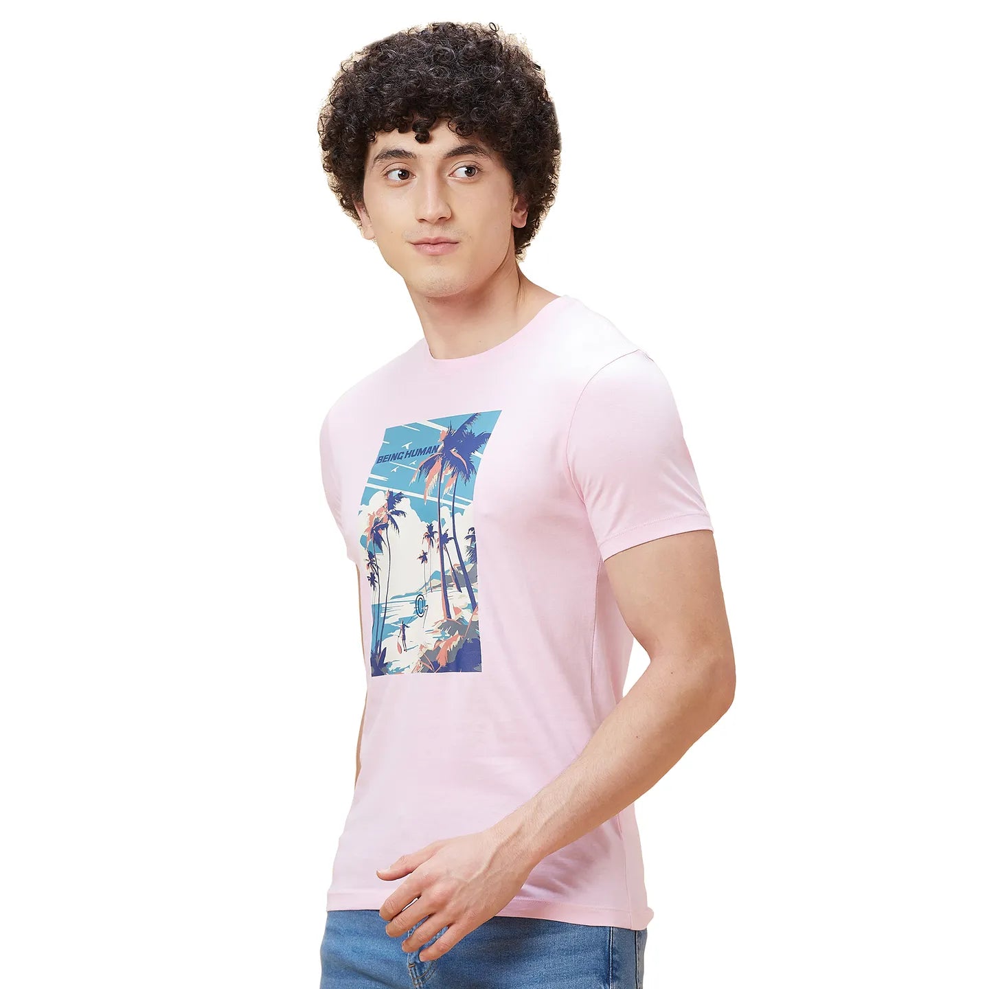 Being Human Clothing Men  T-Shirts-Light Pink