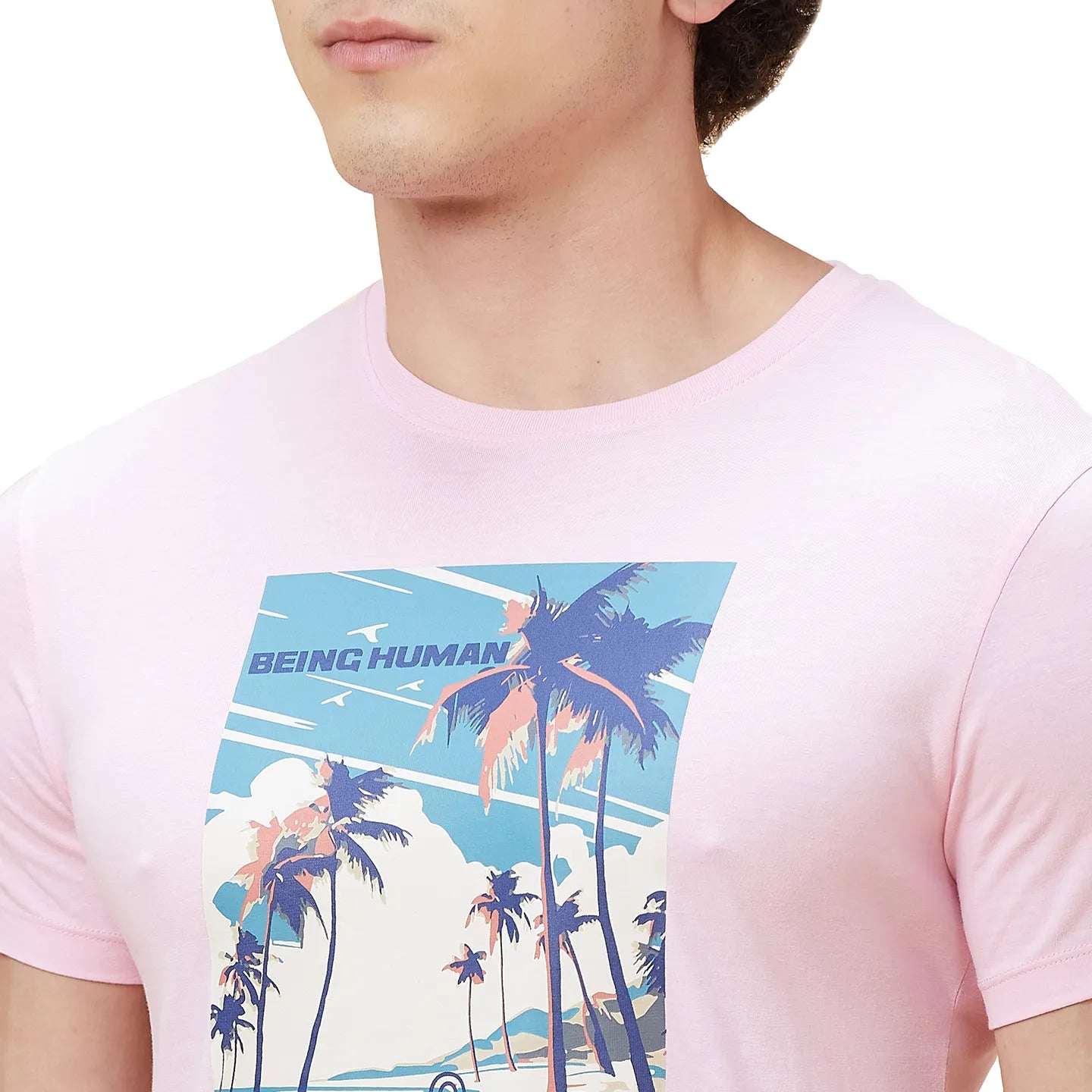 Being Human Clothing Men  T-Shirts-Light Pink