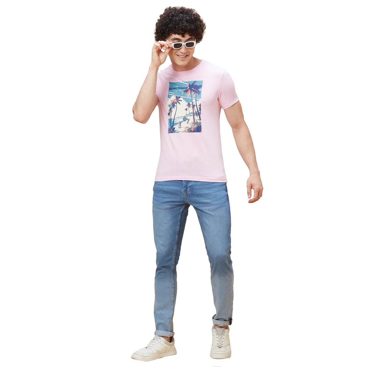 Being Human Clothing Men  T-Shirts-Light Pink