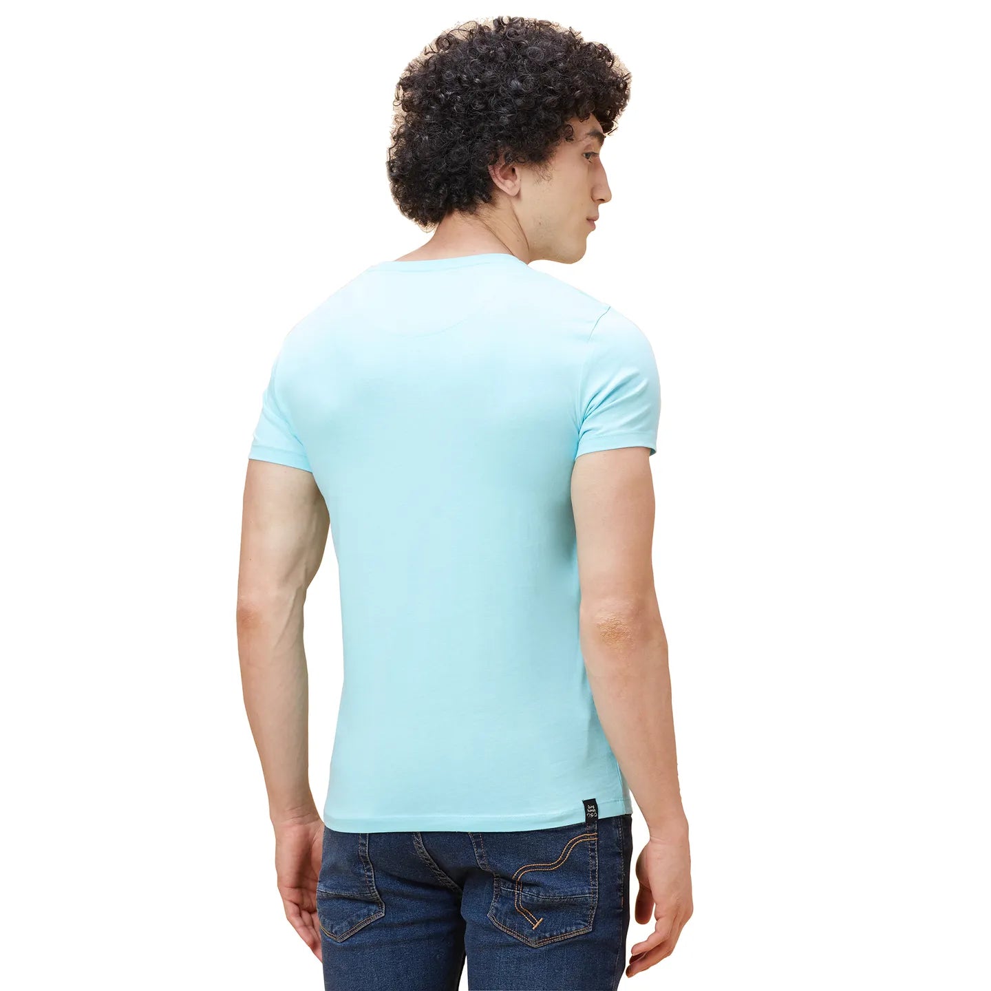 Light Blue Regular Fit Men's Short Sleeves T-Shirt by Being Human Clothing